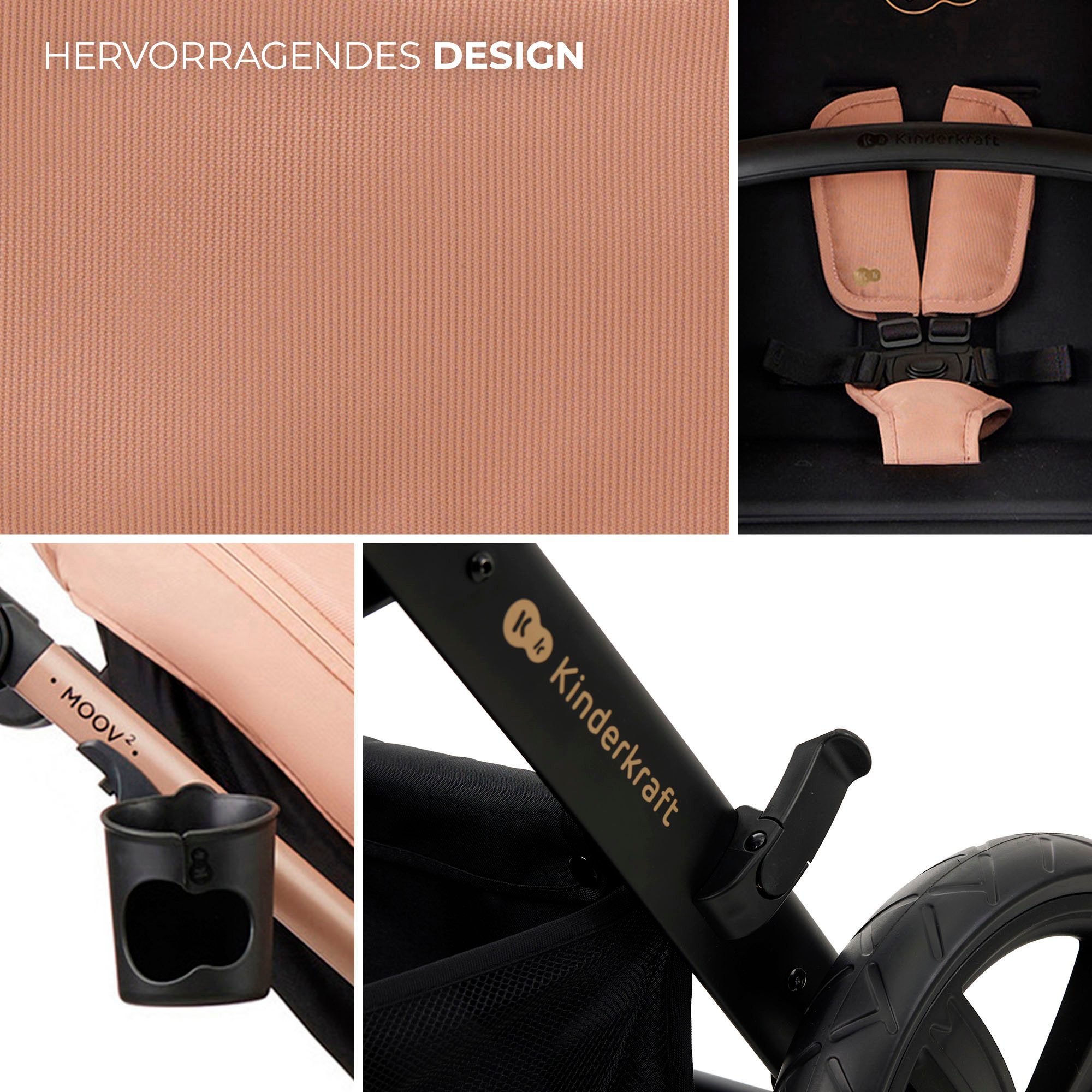 Kinderkraft MOOV 2 4in1 EVA combination stroller (set), with EVA wheels