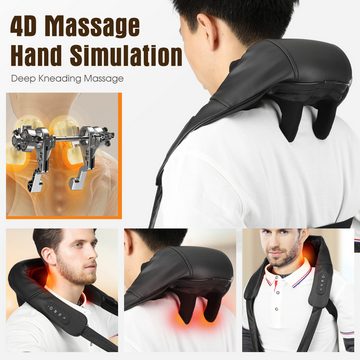 WILGOON Massagegerät Nackenmassagegerät Shiatsu Massagegerät Elektrisch mit Wärmefunktion, Schulter Massagegeräts Es gibt zwei Möglichkeiten, es zu tragen