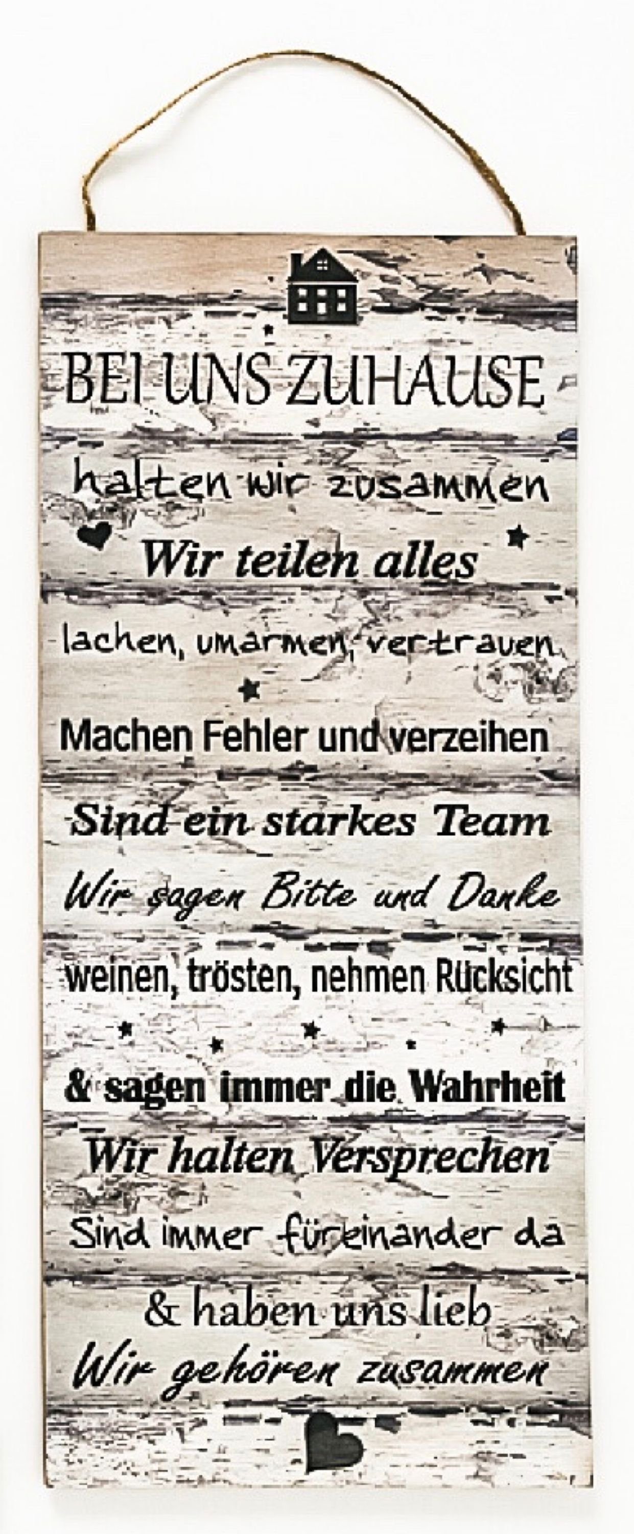 Metallbild, Grosses Wandbild, Holzschild Vintage Stil mit Sprüchen