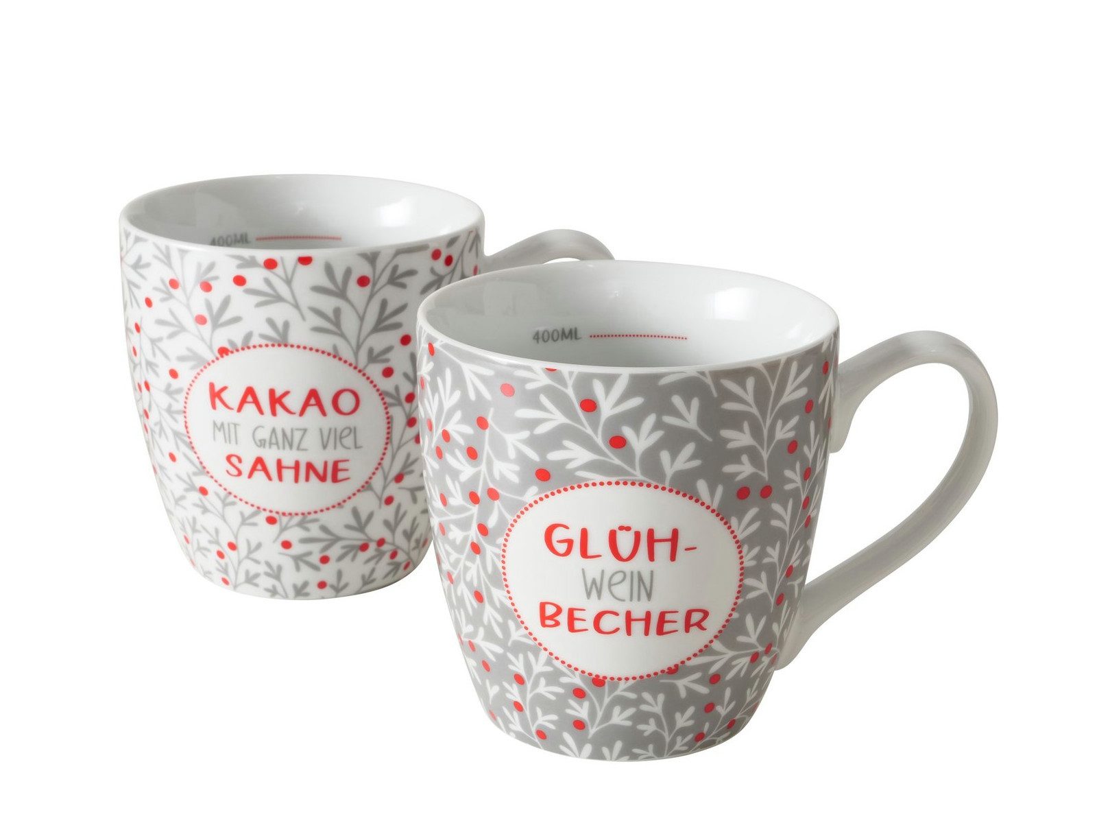 BOLTZE Becher Clara Jumbobecher mehrfarbig 0,48l sortiert (1 Stück), Porzellan