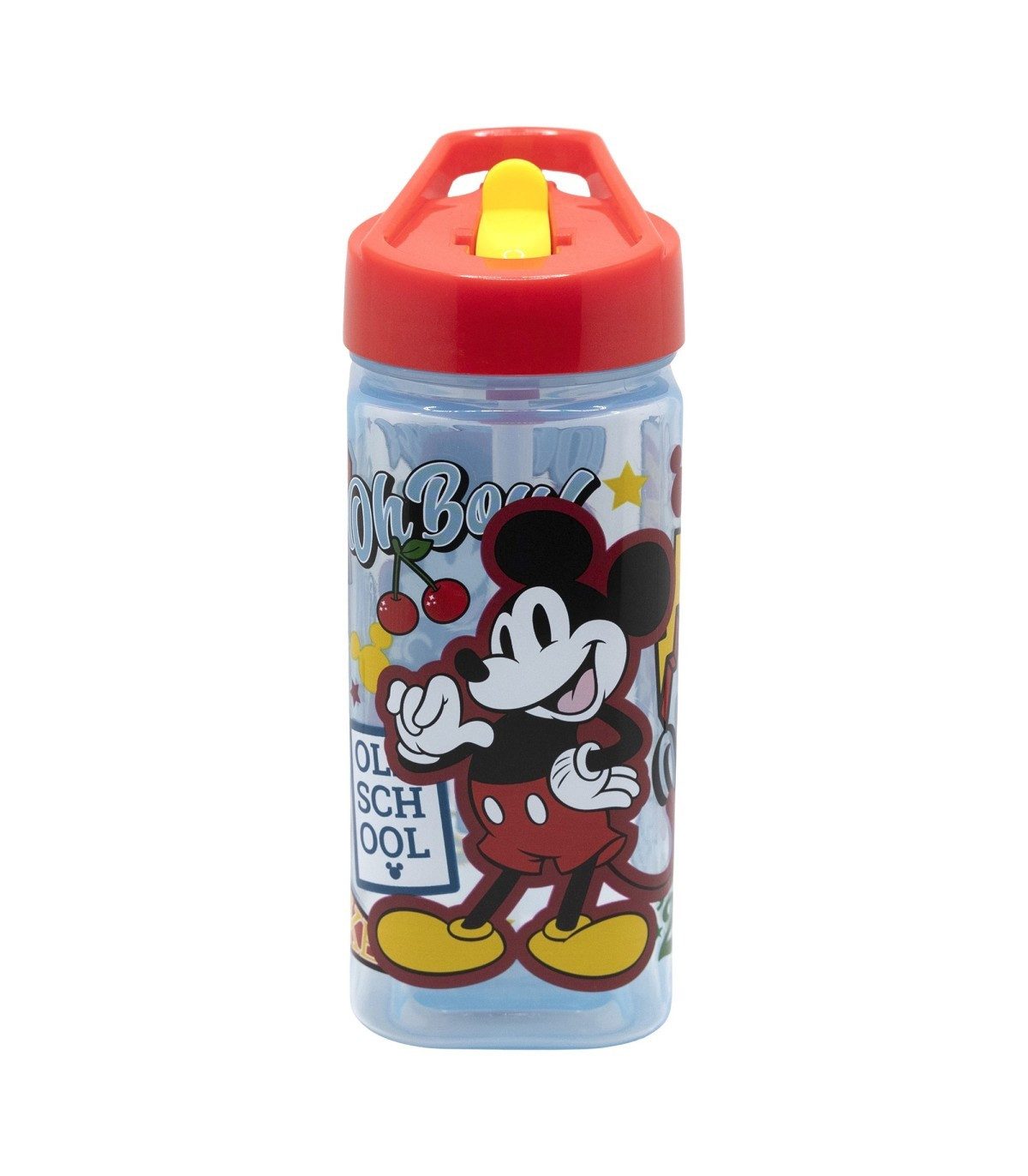 Disney Mickey Mouse Trinkflasche Kinder Wasserflasche 510 ml eckige Trinkflasche für Schule Freizeit