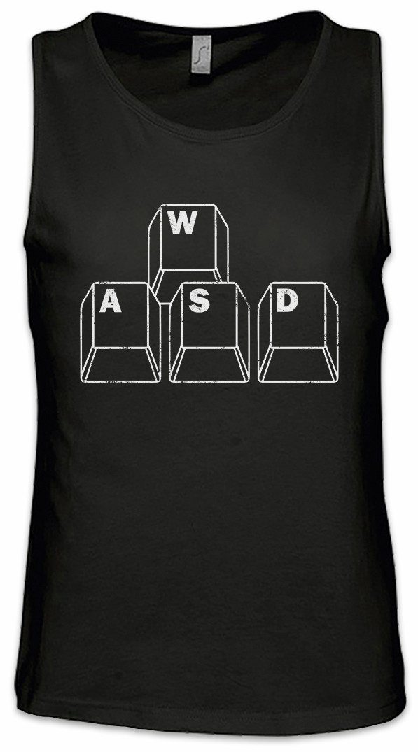 Urban Backwoods Tanktop WASD Ärmelloses T-Shirt Tastatur PC Gamer Dark Games Gaming Video VG Shooter Keyboard Tasten Keys