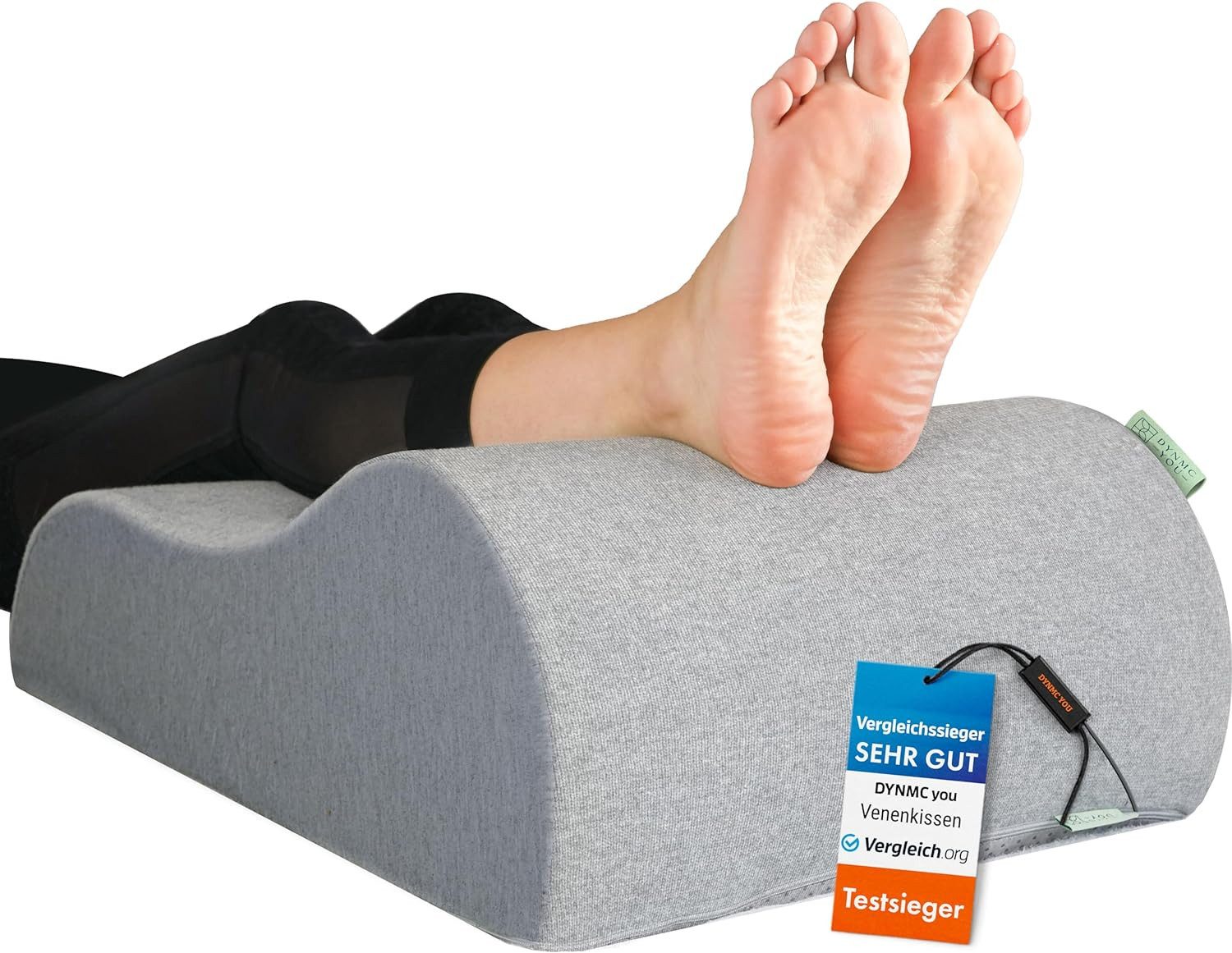 DYNMC you Venenkissen Beinhochlagerungskissen- VERGLEICHSSIEGER SEHR GUT, mit Physiotherapeuten Entwickelt -, Beinkissen Hochlagerung für Beide Beine, Ergonomisches Fußkissen