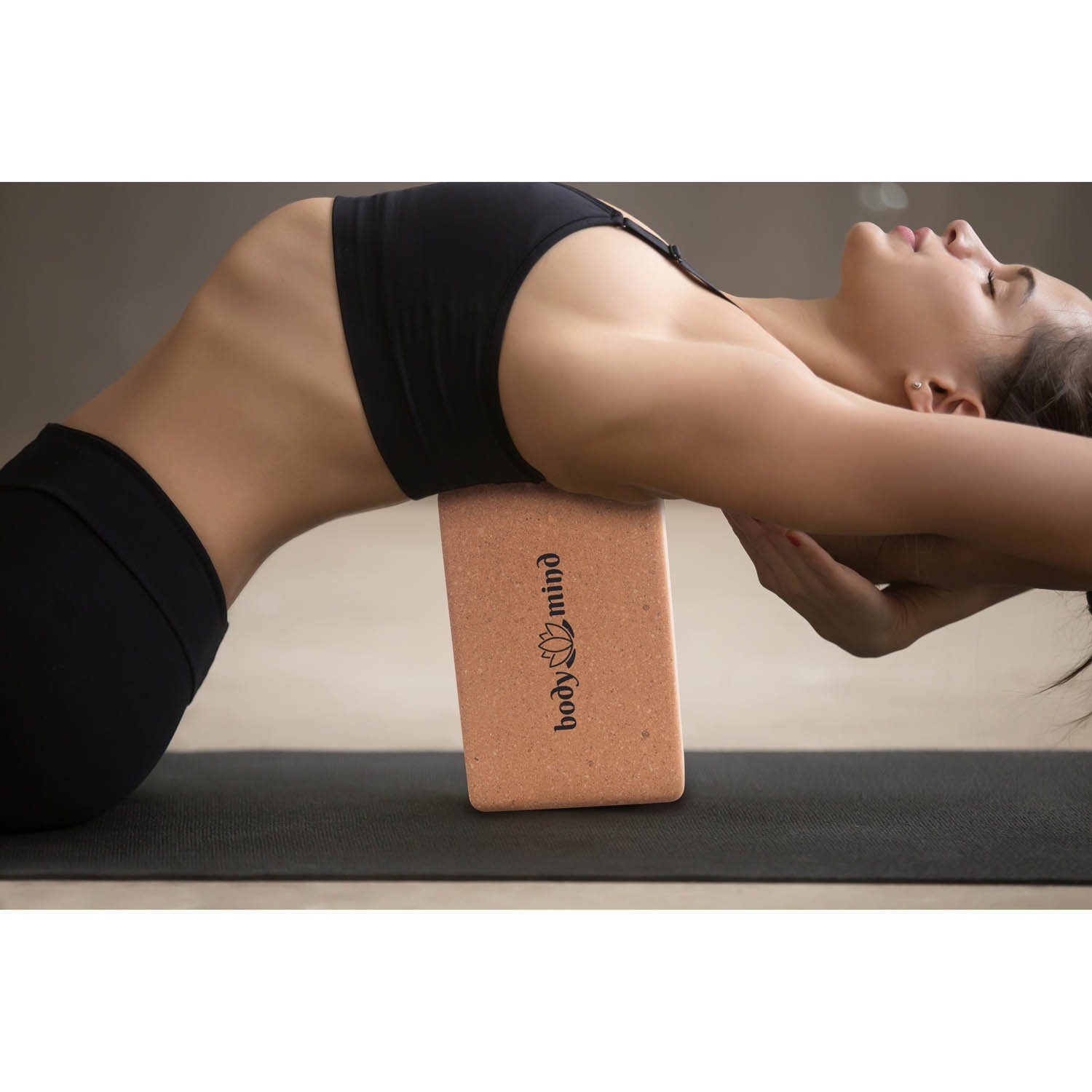 Sport Blöcke Body & Mind Yogablock Yoga-Klotz aus Kork, (100 % Natur, für Yoga, Pilates, Meditation & Fitness)