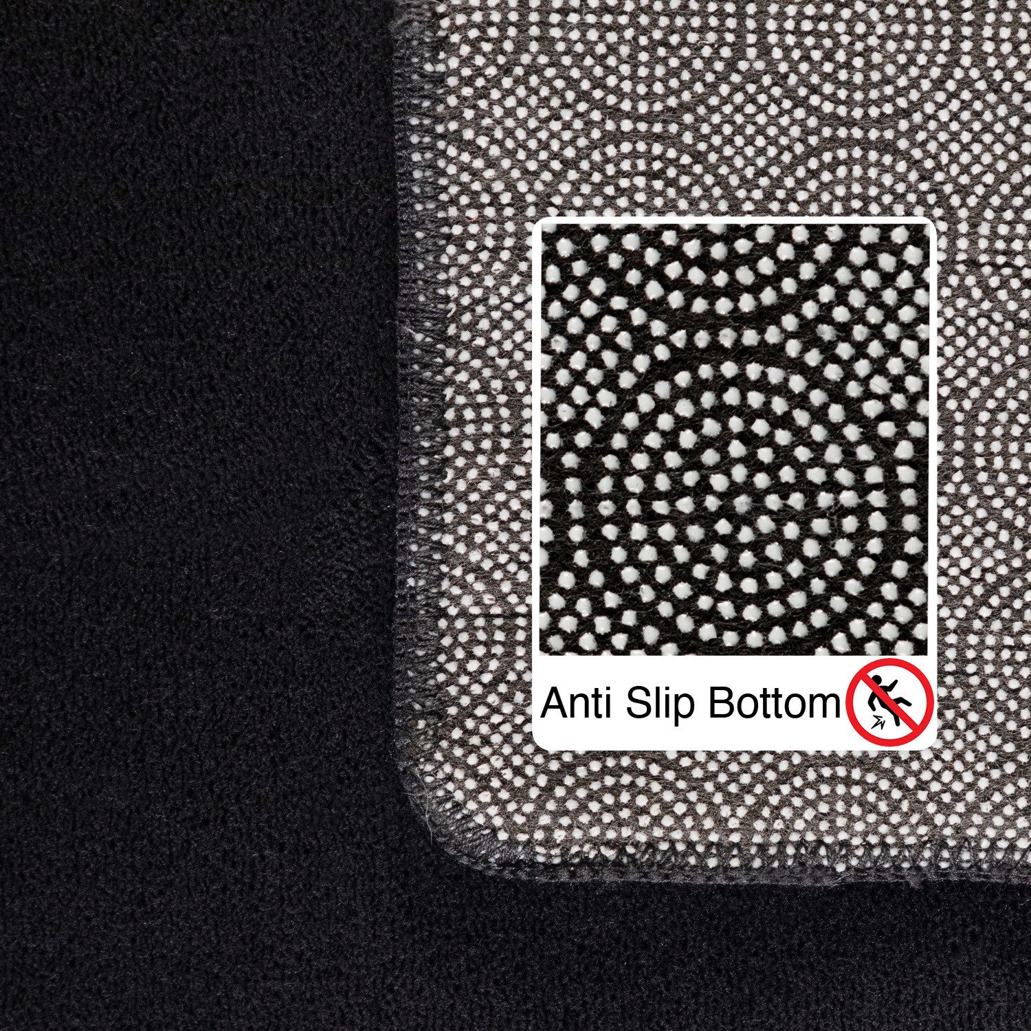 Carpettex Veloursteppich Unicolor - Einfarbig, Läufer, Höhe: 7 mm, Kurzflor Rund Teppich Anti-Rutsch Rückseite Waschbar Flauschiger