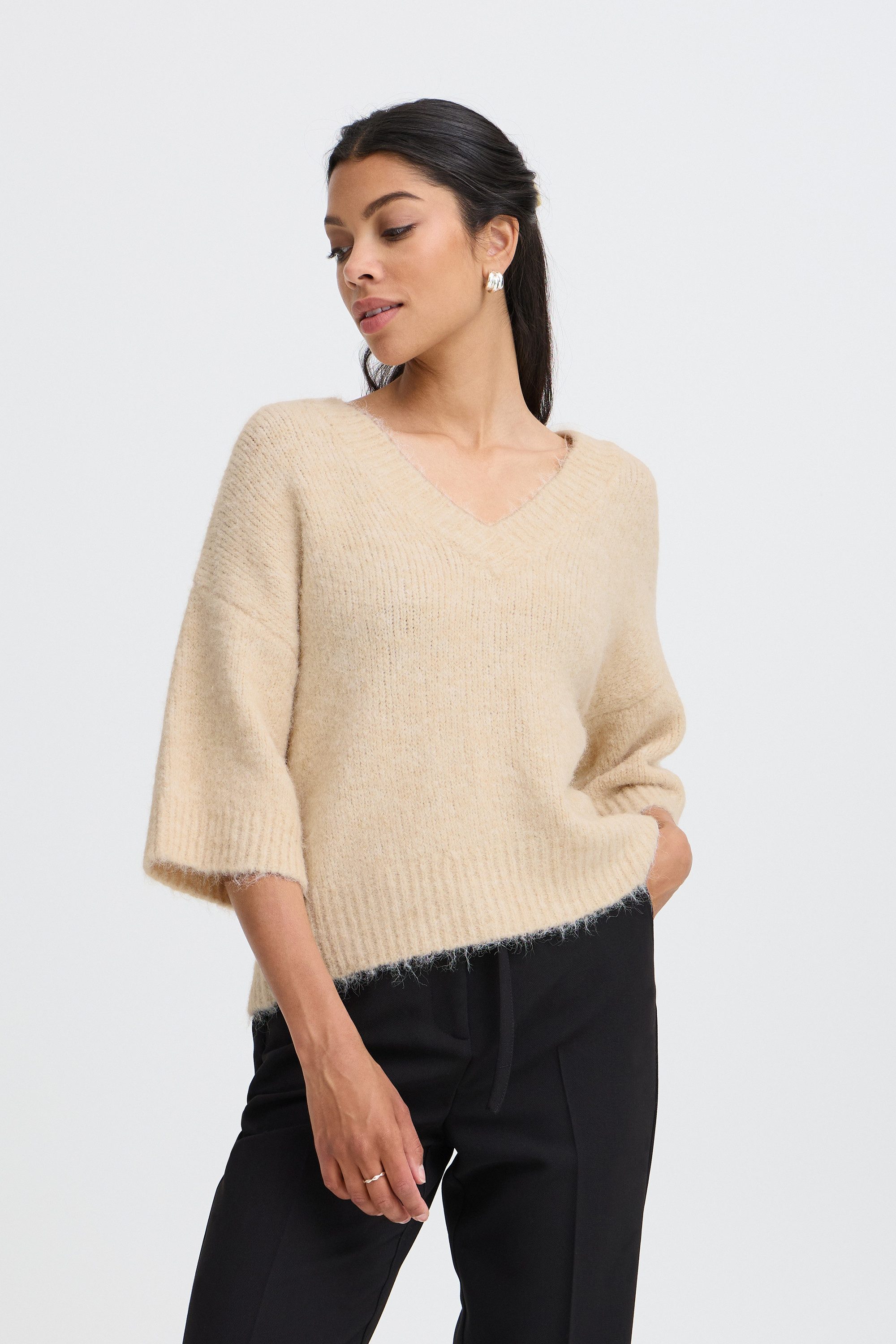 b.young Strickpullover Kurzarm-Bluse BYMILLERS