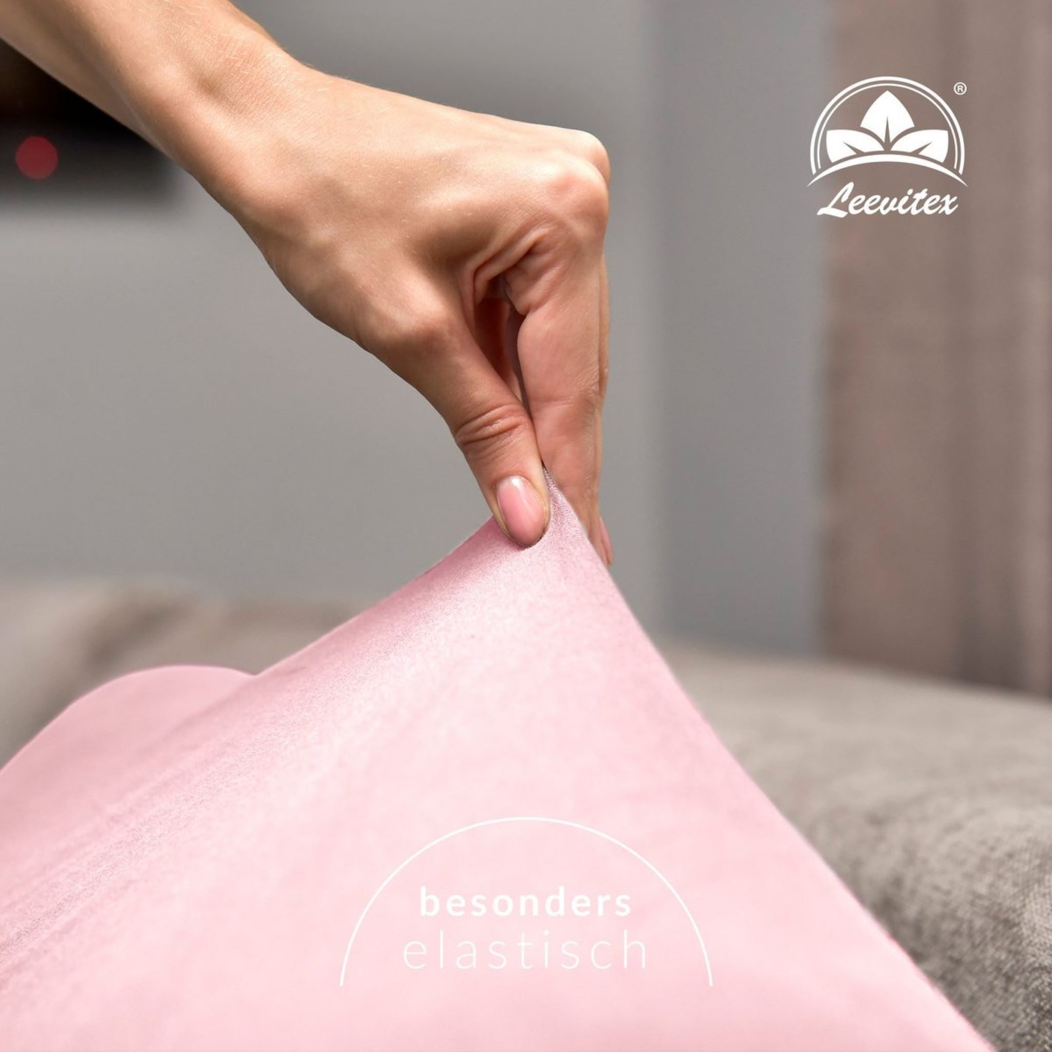 leevitex® Spannbettlaken 180x200 - 200x220 cm, 40 cm Steghöhe, Stoffdicke 150 g/m², Jersey, Gummizug: rundum, (1 Stück), verschiedene Farben, OEKO-TEX® STANDARD – Bild 3 von 5