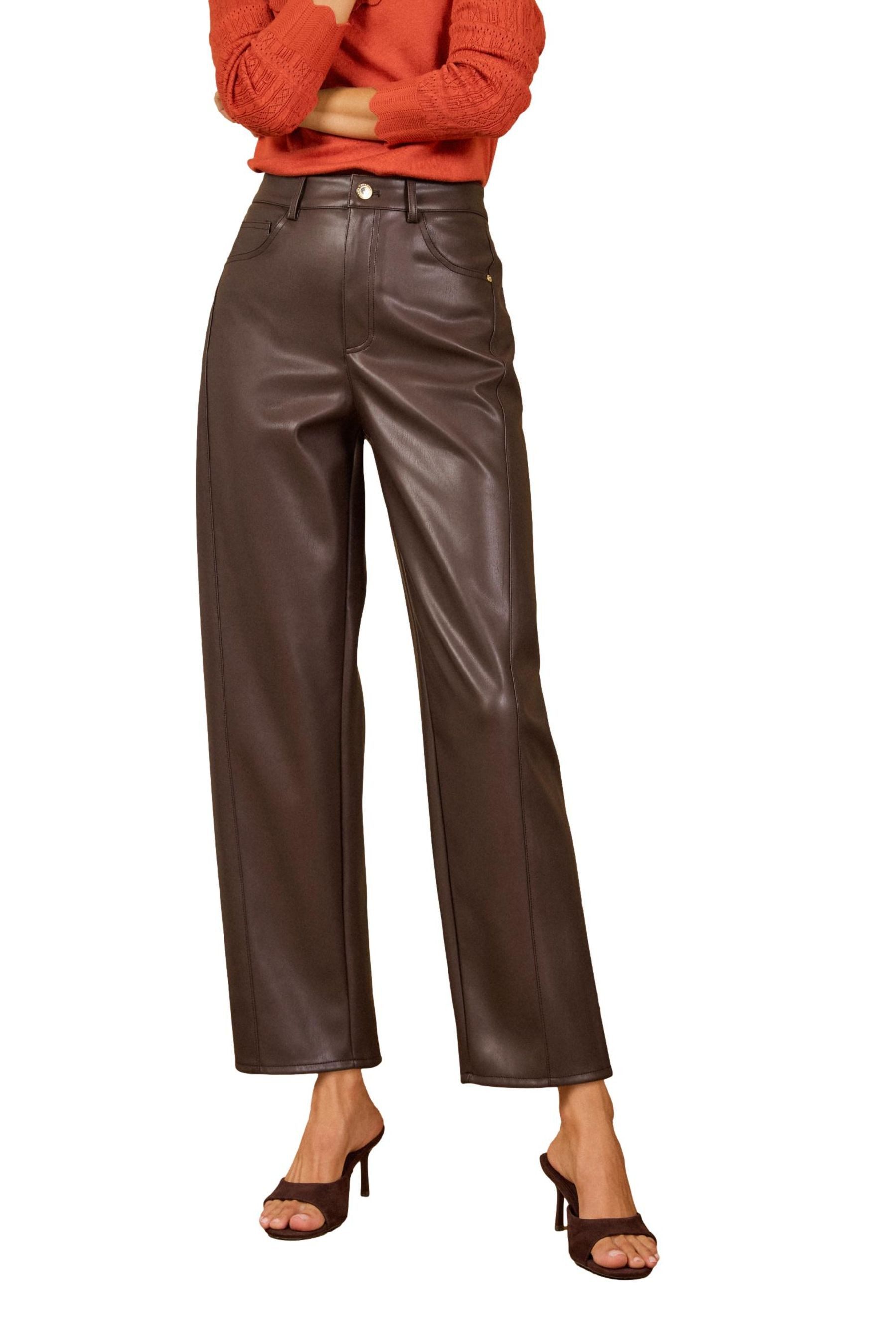 Love & Roses Lederimitathose Love & Roses Hose aus Polyurethan, Regular (1-tlg)