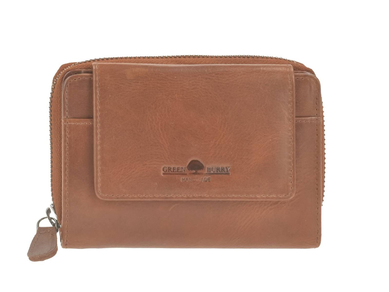 Greenburry Geldbörse "Newport" Leder Reißverschlussbörse (oA), Lederbörse, Damenbörse, Portemonnaie