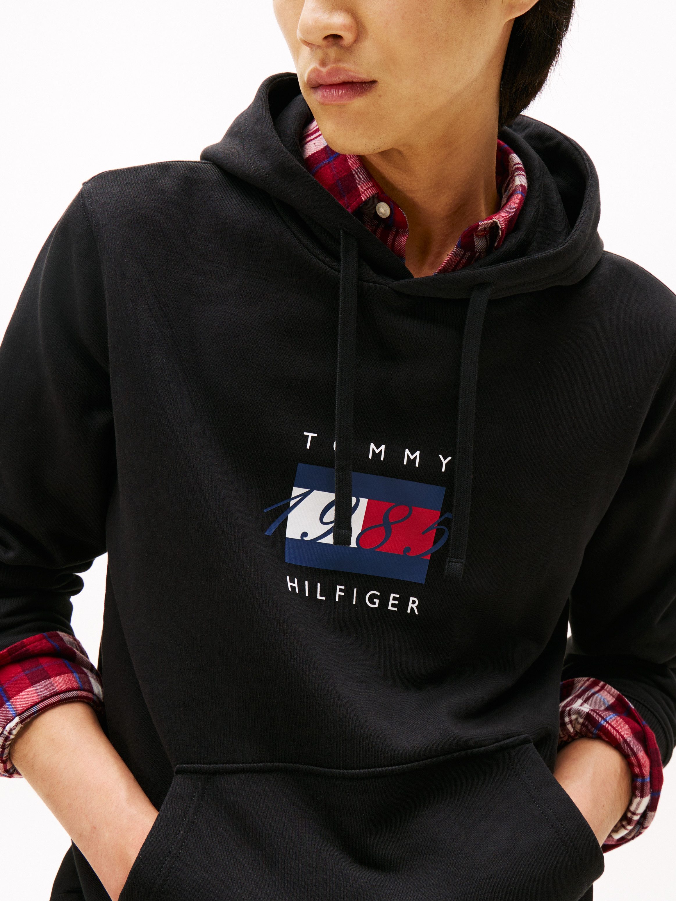 Tommy Hilfiger Kapuzensweatshirt LINEAR FLAG GRAPHIC Regular Fit, Hoodie, K günstig online kaufen