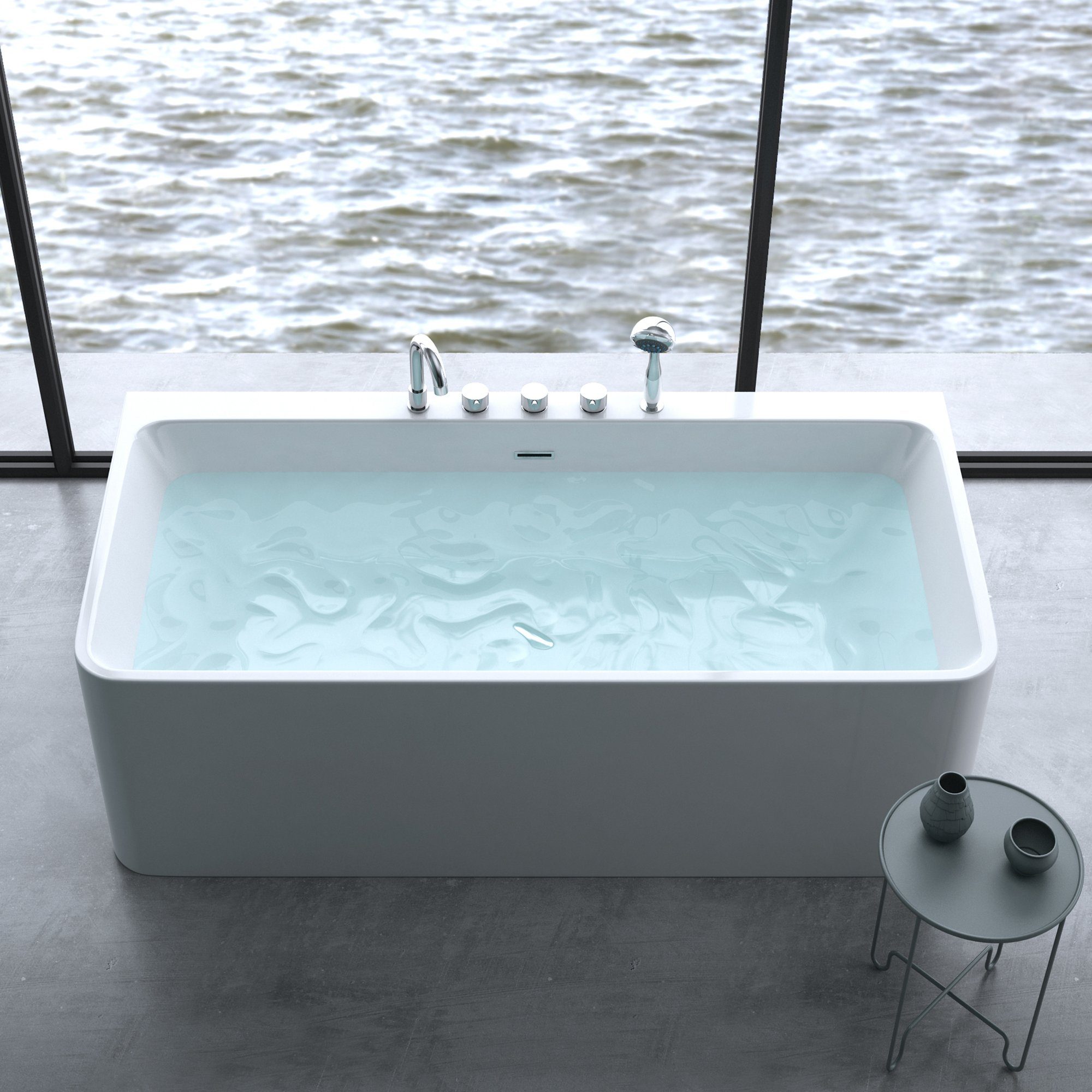 doporro Badewanne Design-Badewanne Freistehend inkl. Ablaufgarnitur B:150-1 günstig online kaufen