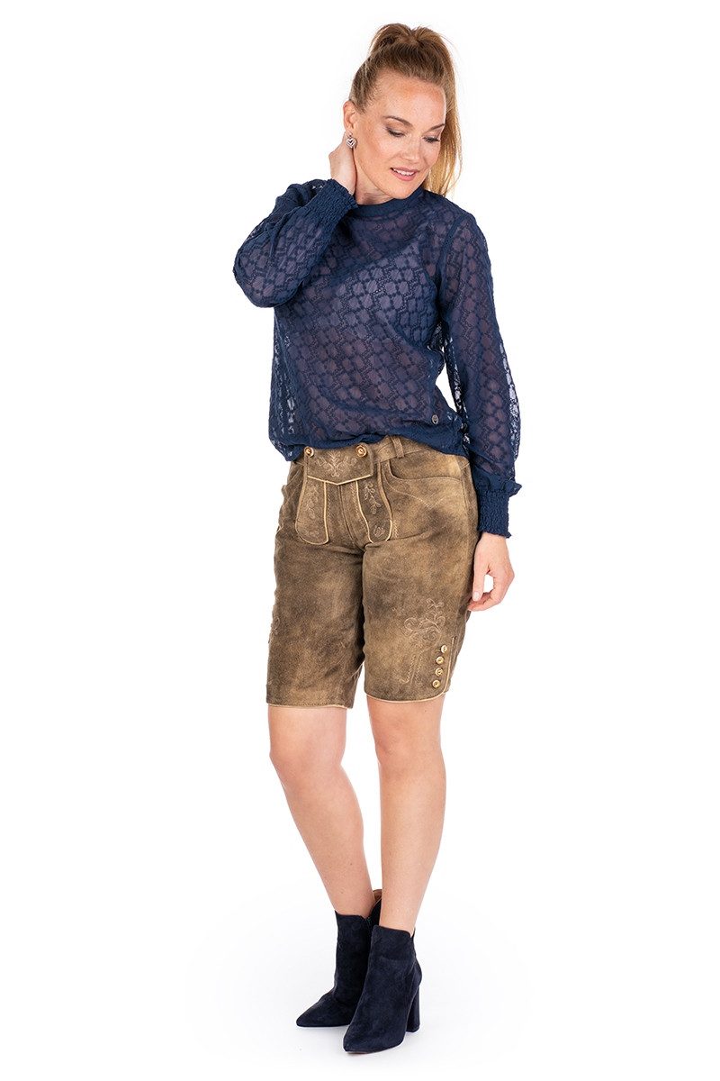 Spieth & Wensky Trachtenbluse Trachtenbluse - GENIA - dunkelblau – Bild 4 von 4