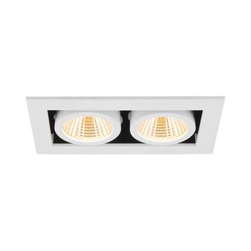 SLV LED Einbauleuchte LED Deckeneinbauleuchte Kadux in Weiß 2x 7W 1550lm 2-flammig, keine Angabe, Leuchtmittel enthalten: Ja, fest verbaut, LED, warmweiss, Einbaustrahler, Einbauleuchte