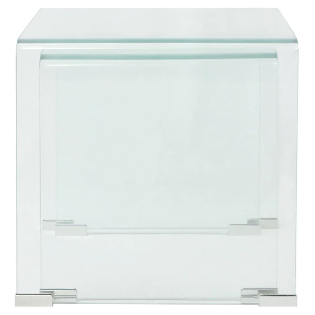 BALLMIRA gehärtetem Beistelltisch Wohnzimmertische Transparent Glas tinkaro