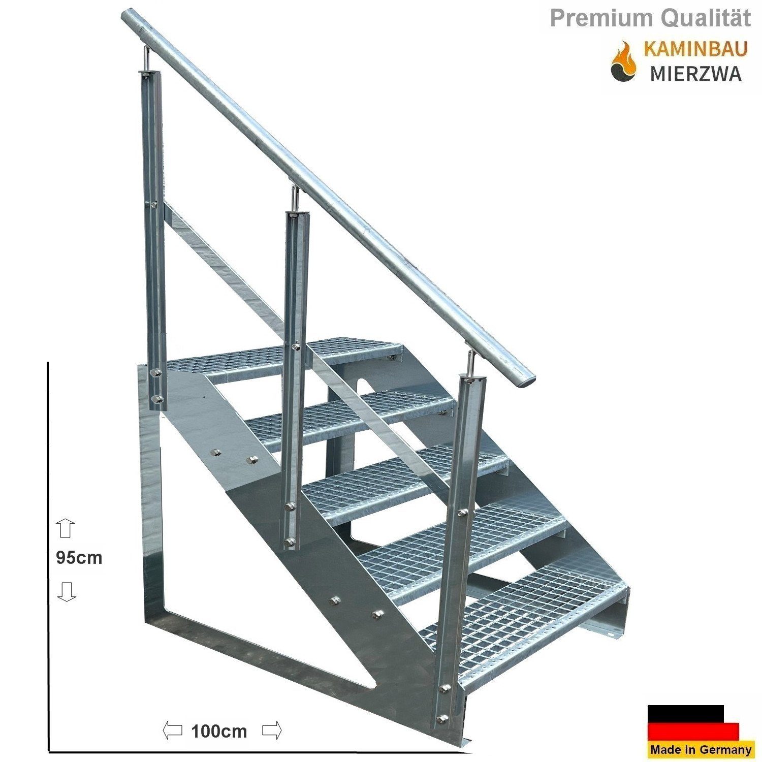 Kaminbau Mierzwa Außentreppe Premium Treppe Verzinkt günstig online kaufen