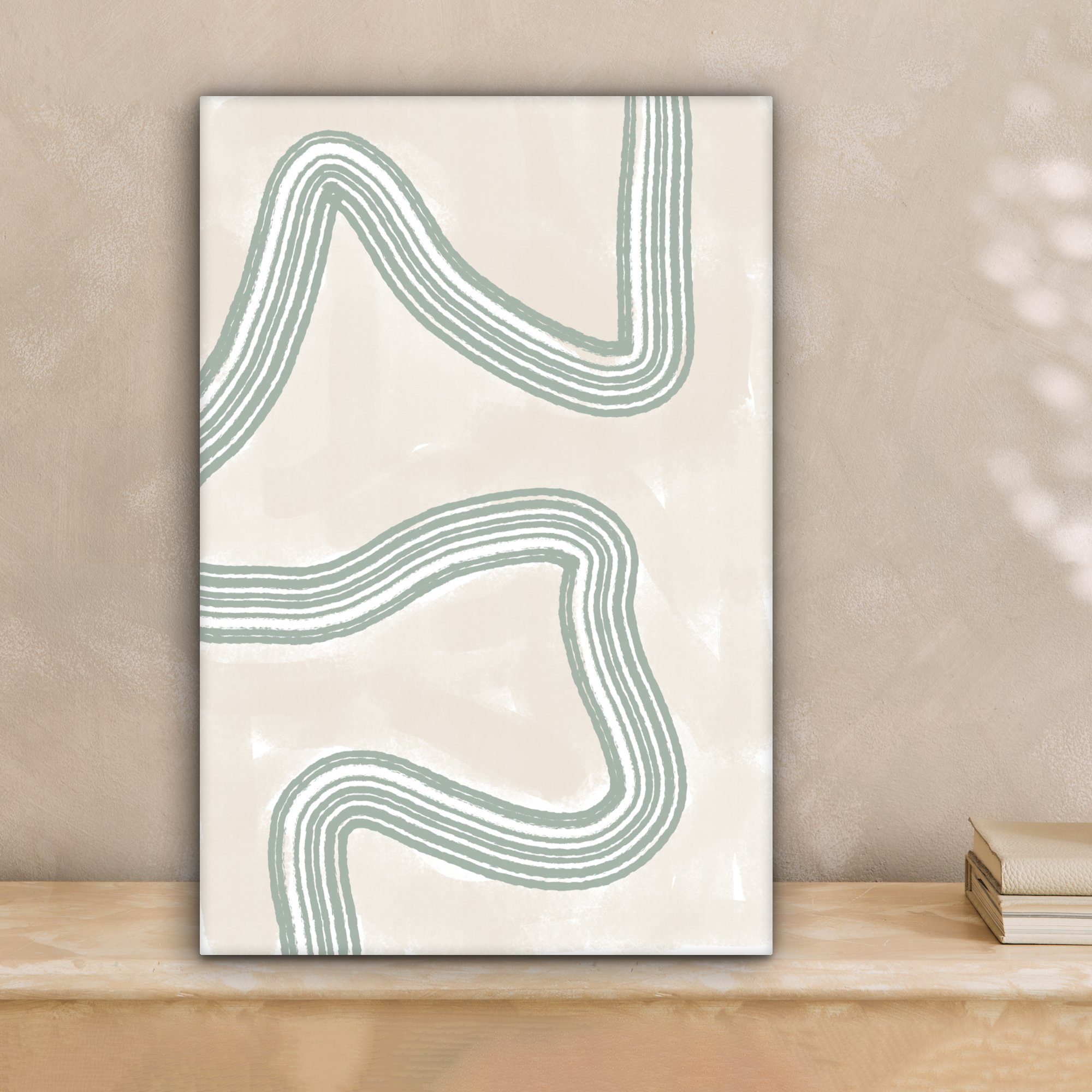 OneMillionCanvasses® Leinwandbild Linien - Grün - günstig online kaufen