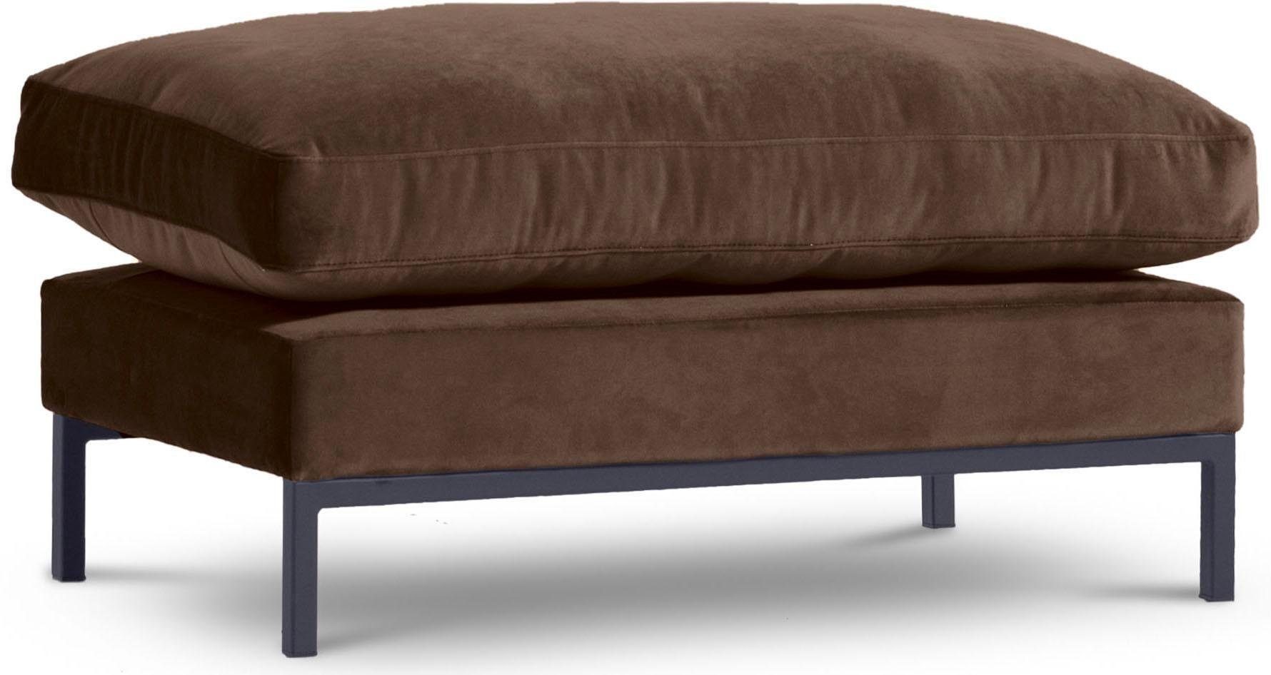 andas Hocker Welland, in Knautsch-Optik mit Metallfüßen