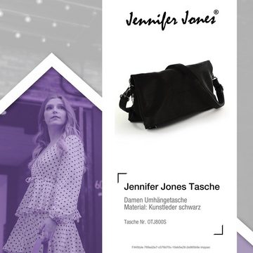 Jennifer Jones Umhängetasche Jennifer Jones Damen Clutch 2in1 (Umhängetasche), Umhängetasche, Clutch Kunstleder, schwarz ca. 30cm (aufgeklappt 30x2x3