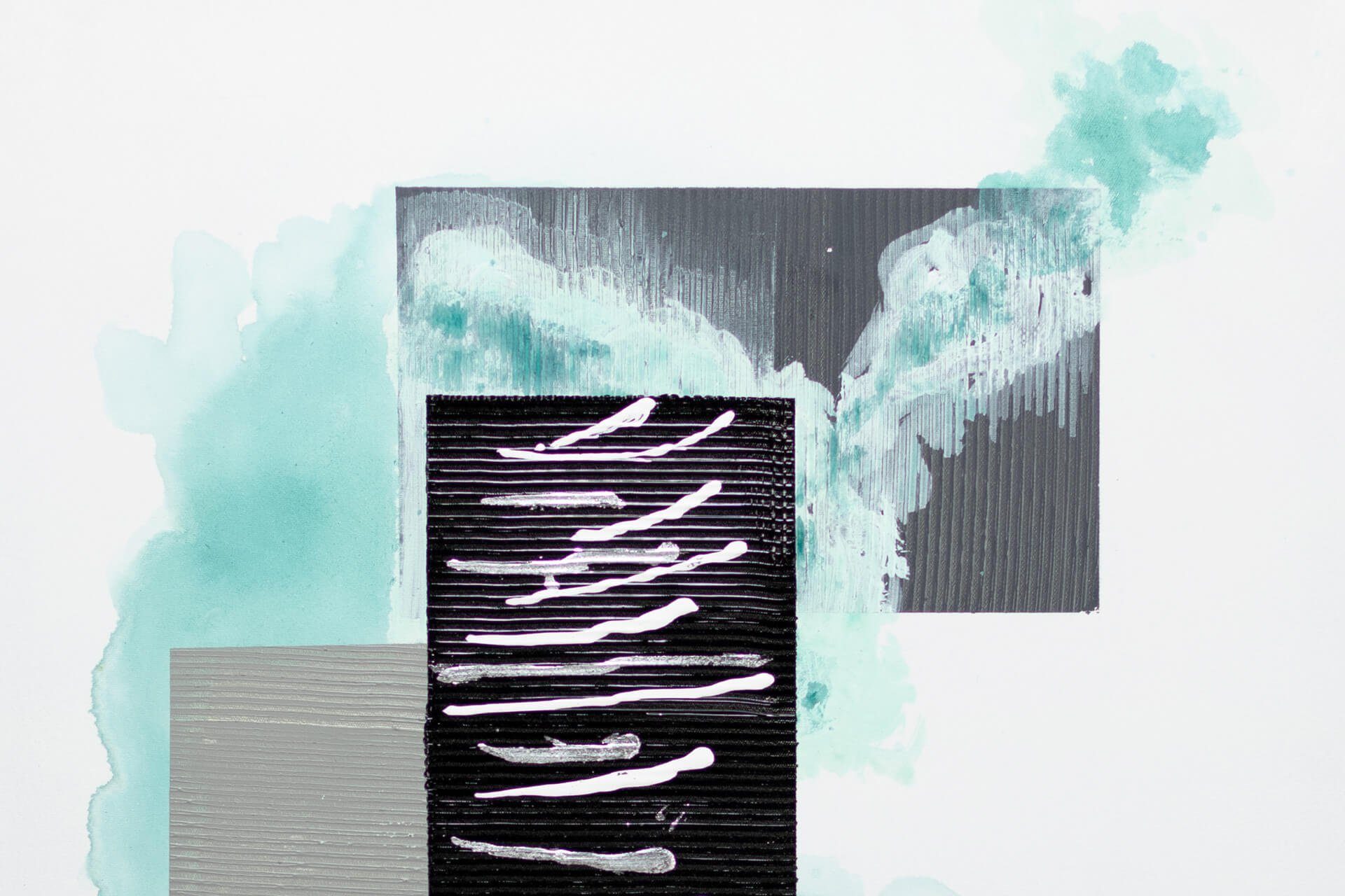 100% Wandbild Cloudy cm, 60x80 Leinwandbild HANDGEMALT Wohnzimmer Gemälde KUNSTLOFT Interaction