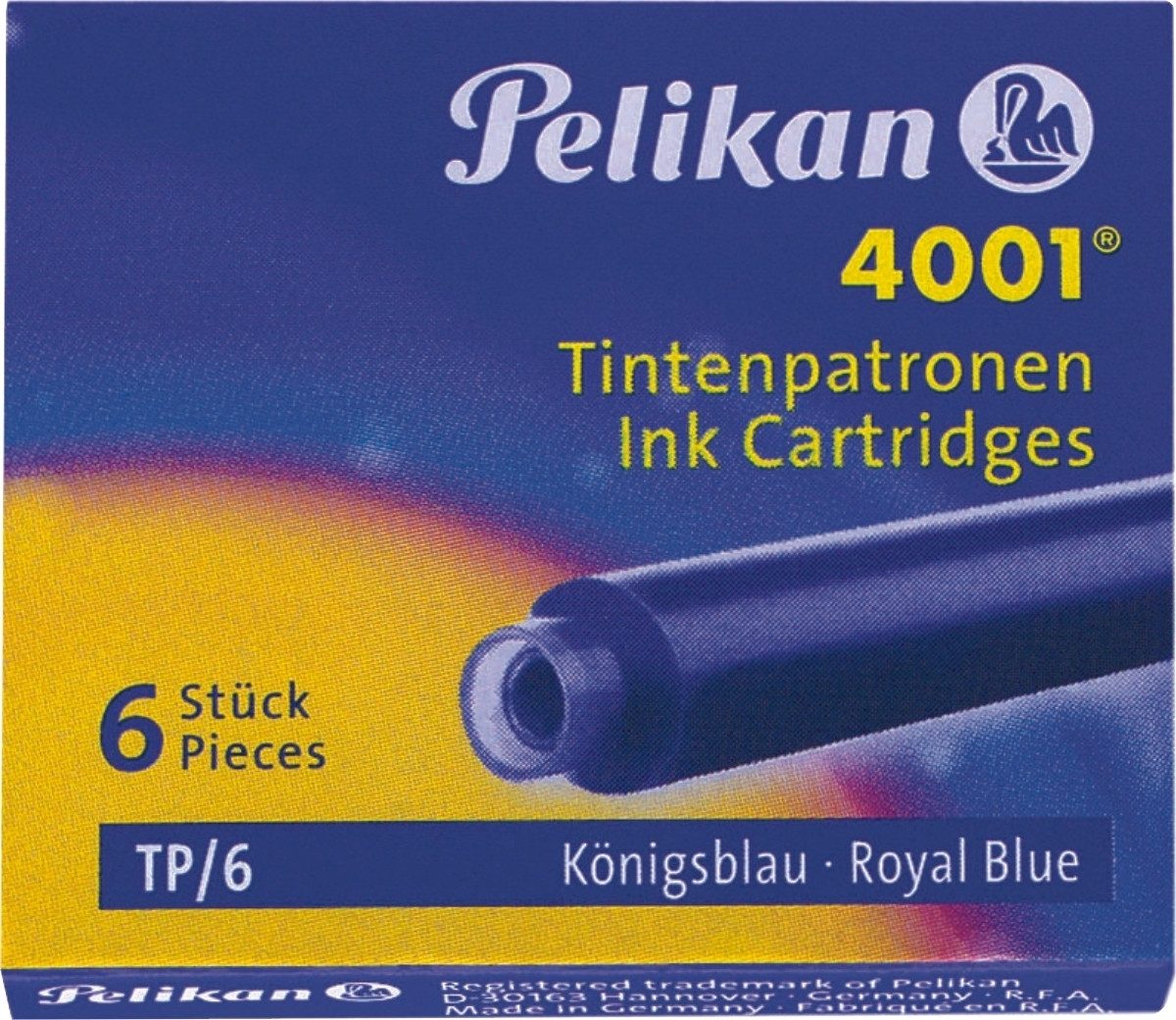 Füllhalter Tintenpatrone 4001 königsblau VE=6 Stück.
