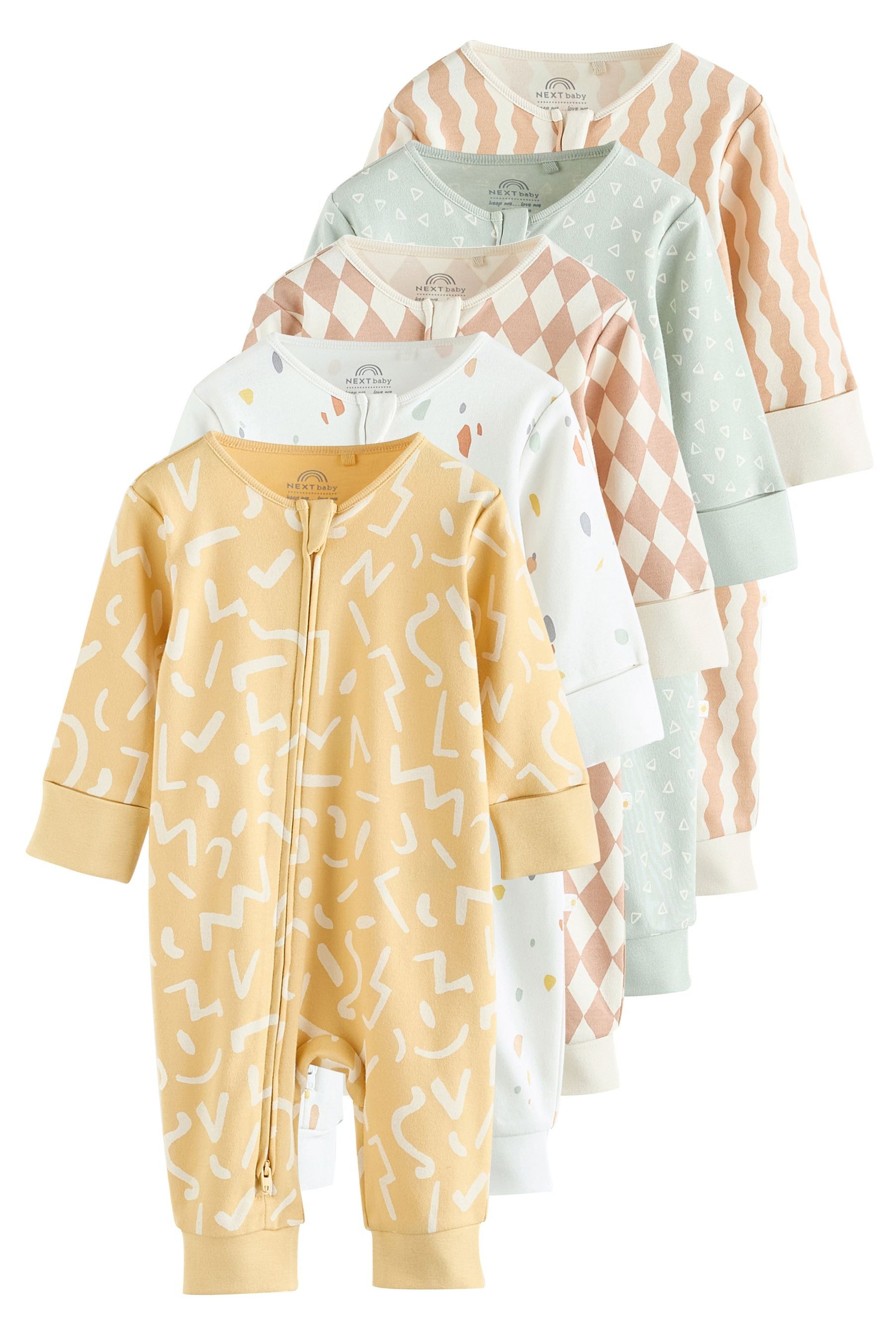 Schlafoverall 5er-Pack Fußlose Baby Schlafanzüge mit Zweiwege-RV
