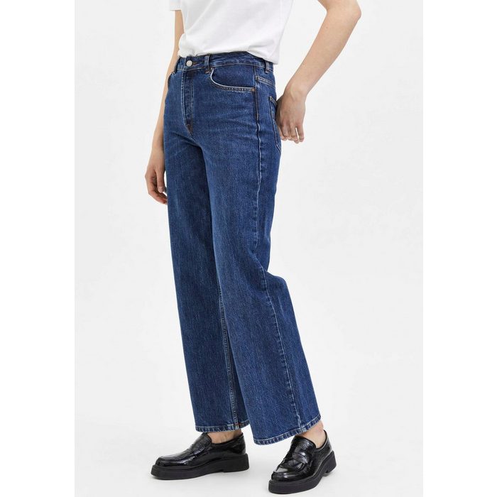 SELECTED FEMME High-waist-Jeans SLFALICE mit weitem Bein