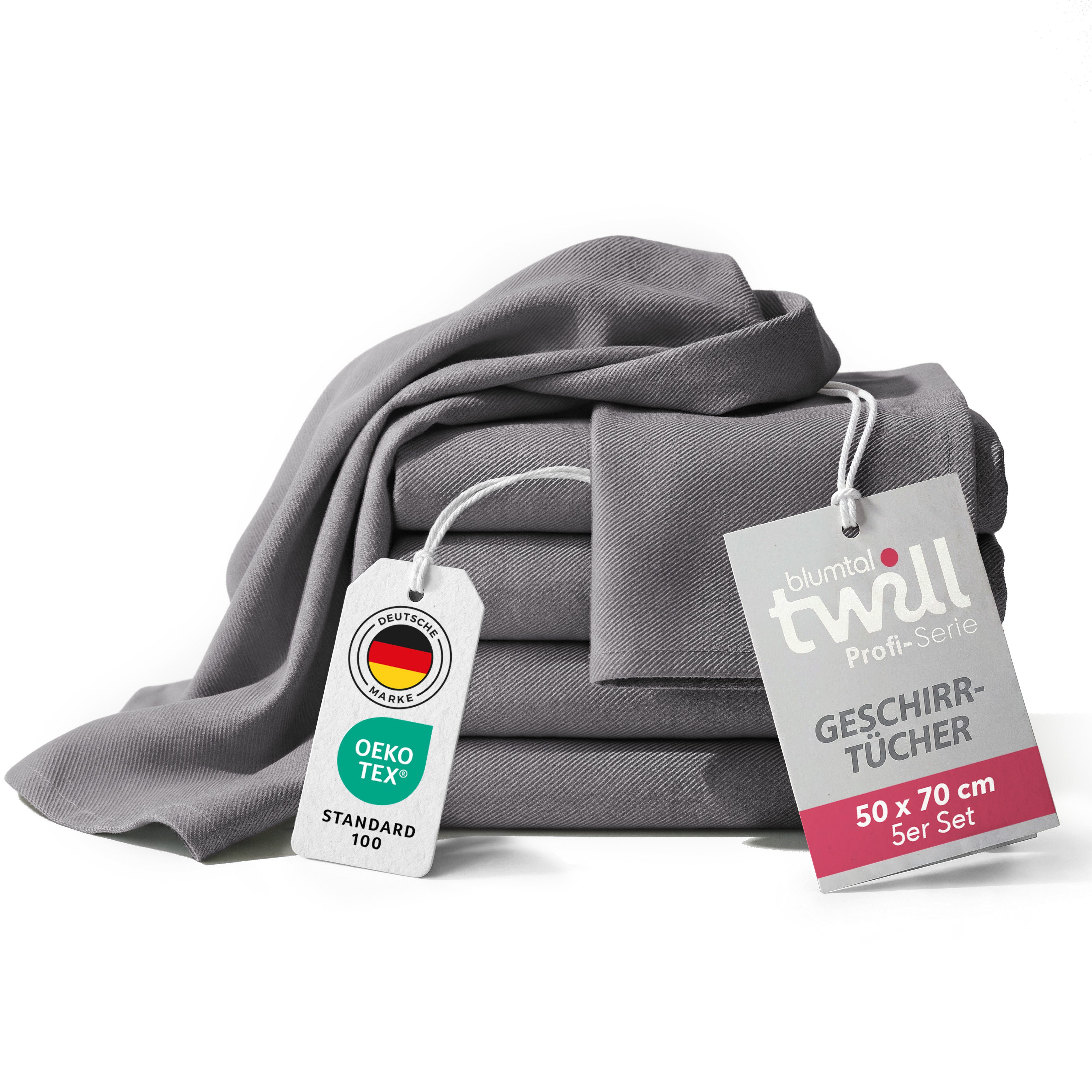 Blumtal Geschirrtuch 5er Set Premium Geschirrtücher Baumwolle 50x70 cm, (5-tlg), Ultra saugstarke zertifizierte Geschirrhandtücher (230gsm)