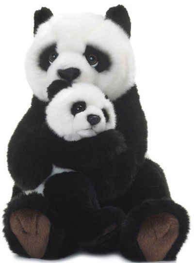 WWF Kuscheltier »Pandamutter mit Baby 28 cm«, zum Teil aus recyceltem Material