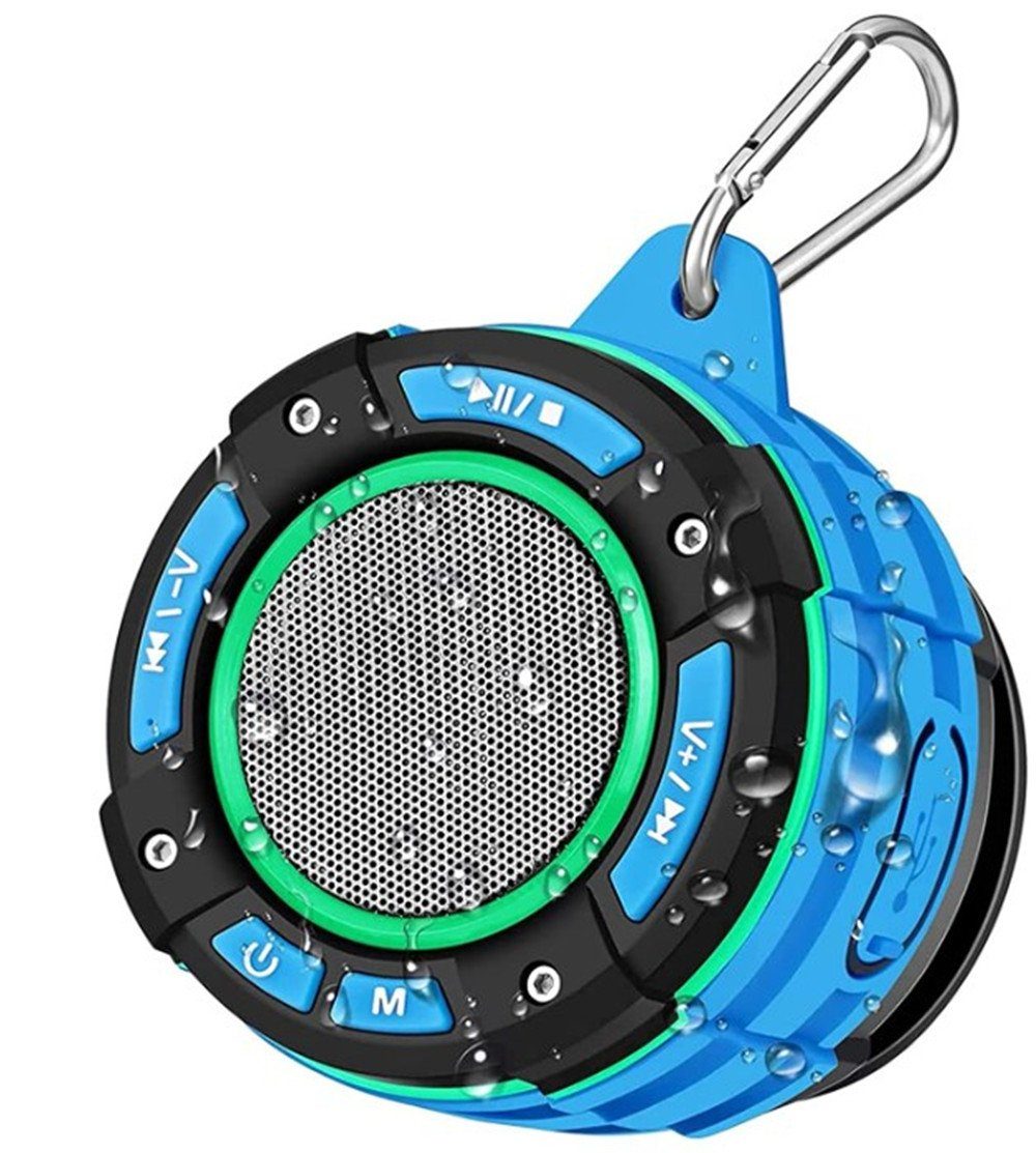 autolock Bluetooth Колонки, Mini Tragbarer Колонки mit 3D Stereo, Bluetooth-Lautsprecher (IPX7 Wasserdicht, Eingebaute Powerbank,Kabelloser mit LED)