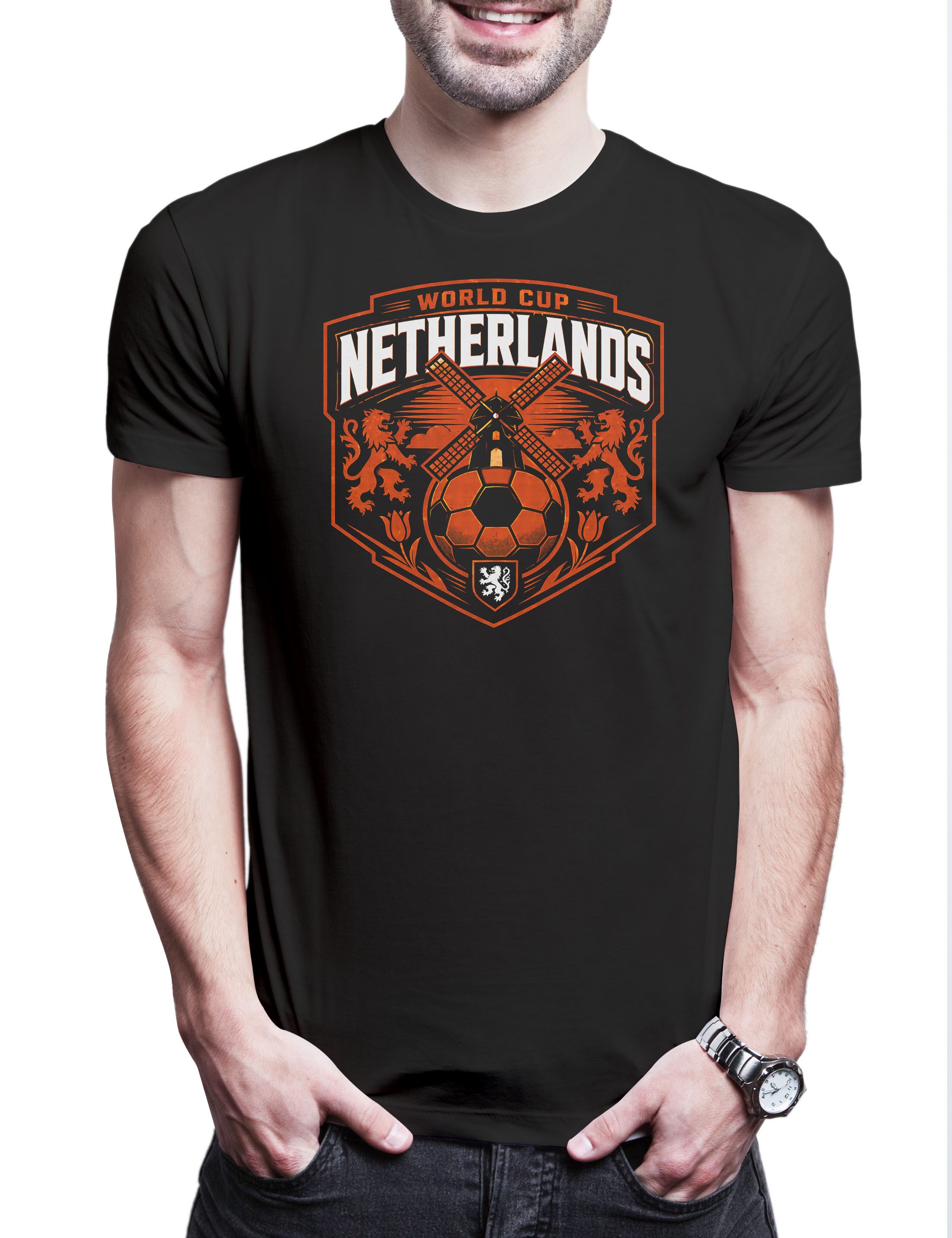 Urban Backwoods Print-Shirt Team Netherlands 2 Herren T-Shirt Niederlande Holland Orange Army (1-tlg) Oranje Fußball WM Soccer