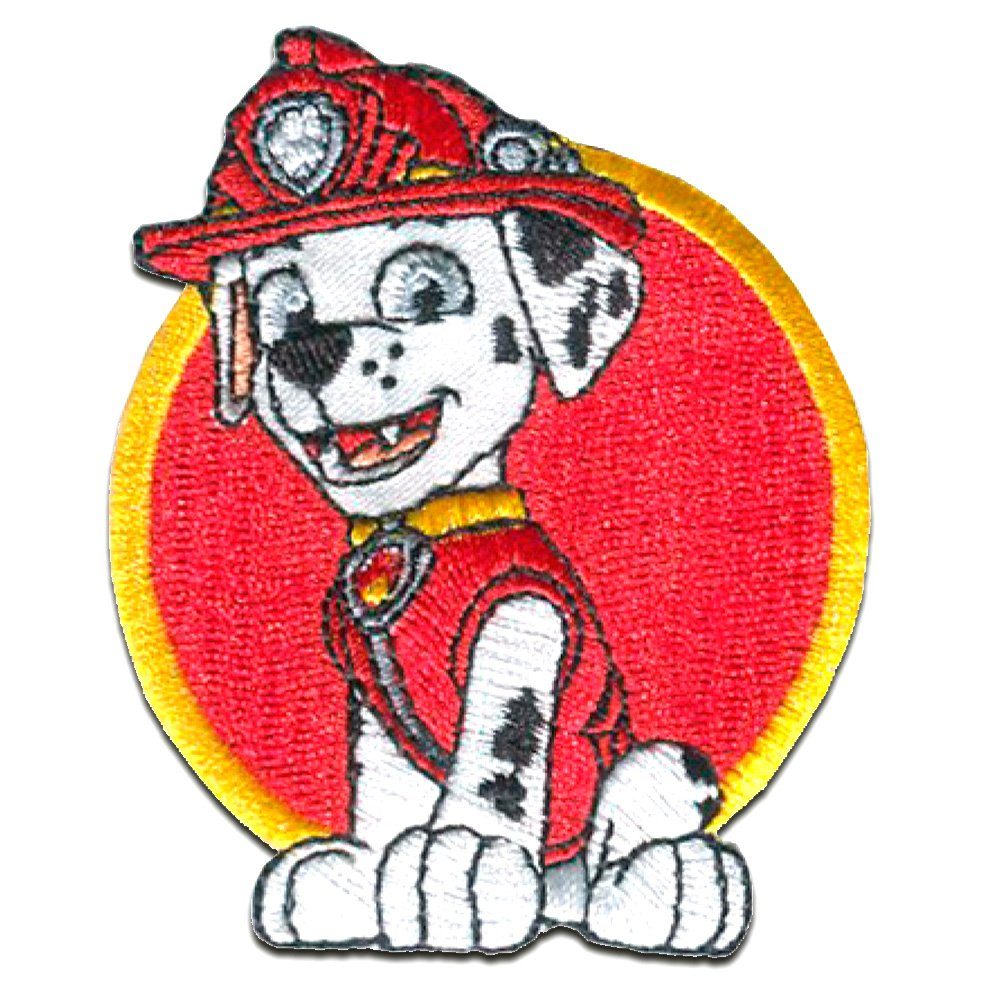 PAW PATROL Пластырь Bügelbild, Aufbügler, Applikationen, Patches, Flicken, zum aufbügeln, Polyester, MARSHALL 2 - Größe: 7,5 x 6 cm
