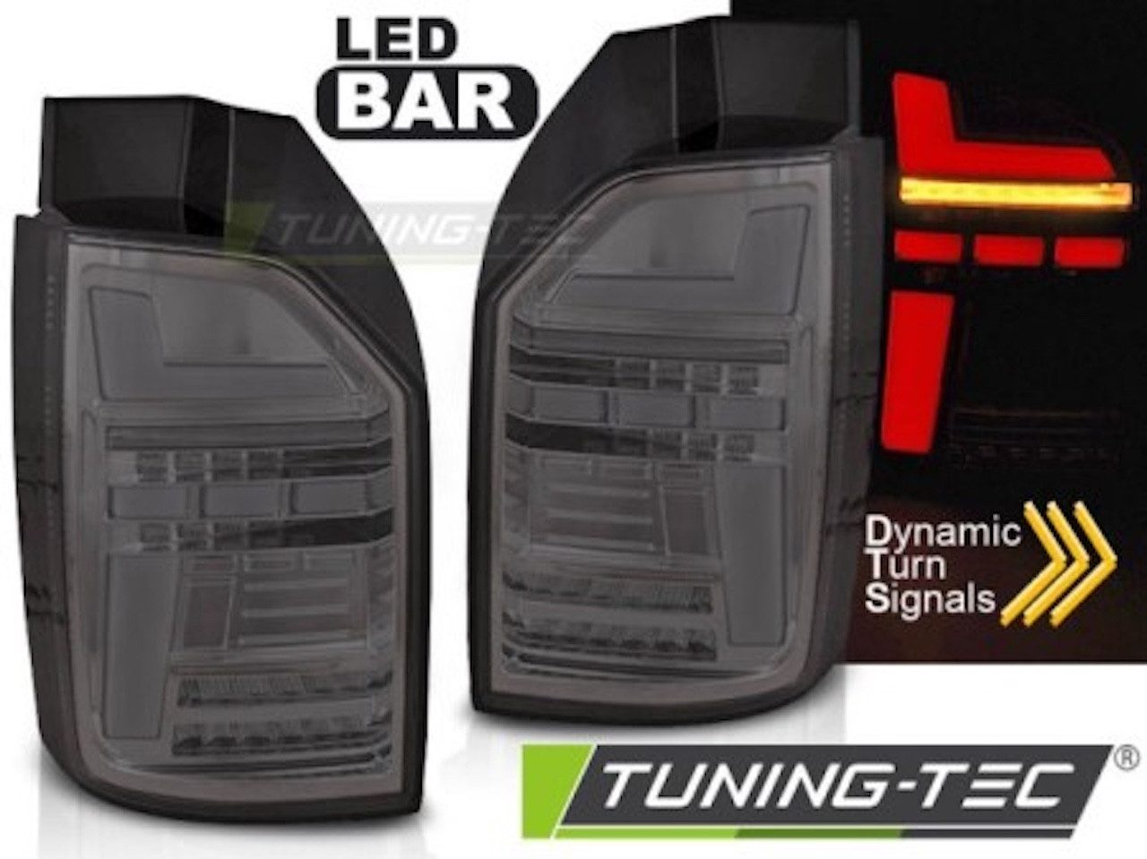 LLCTOOLS KFZ-Ersatzleuchte LED Rückleuchten Passend für Volkswagen T6.1 20–24 Smoke LED Bar