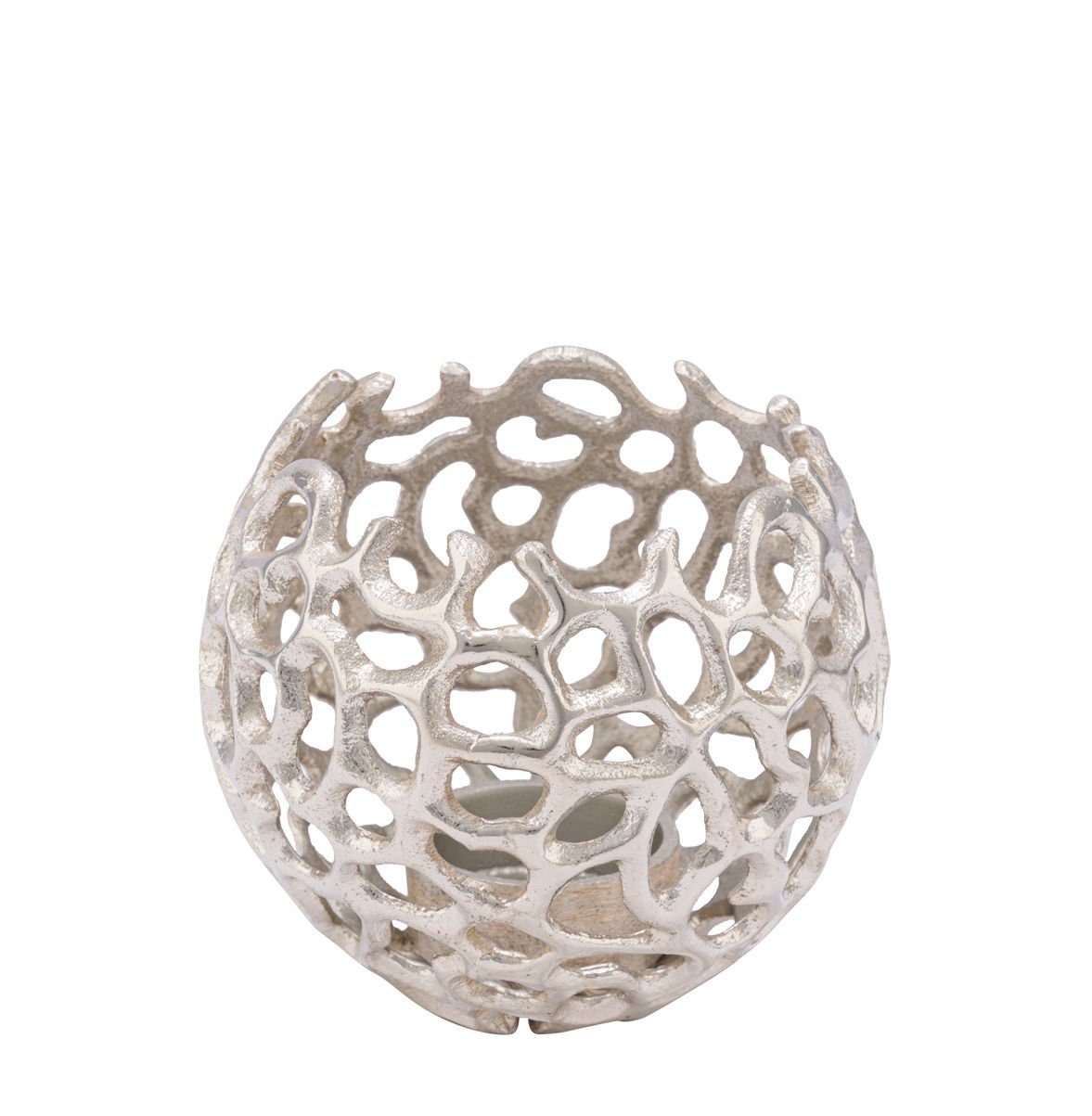 Spetebo Kerzenhalter Aluminium Design Kerzenschale silber günstig online kaufen