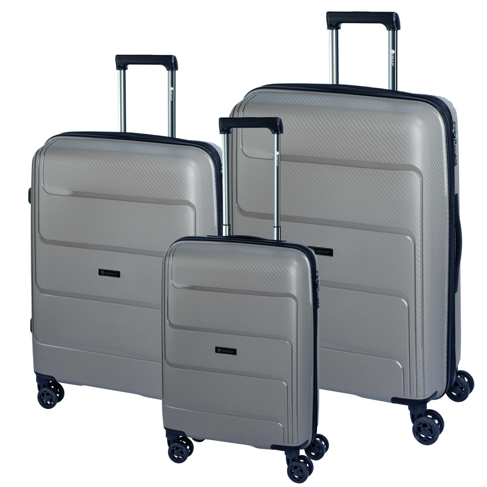CHECK.IN® Kofferset Check.IN 3-tlg. Kofferset ST. LOUIS mit 4 Rollen - taupe