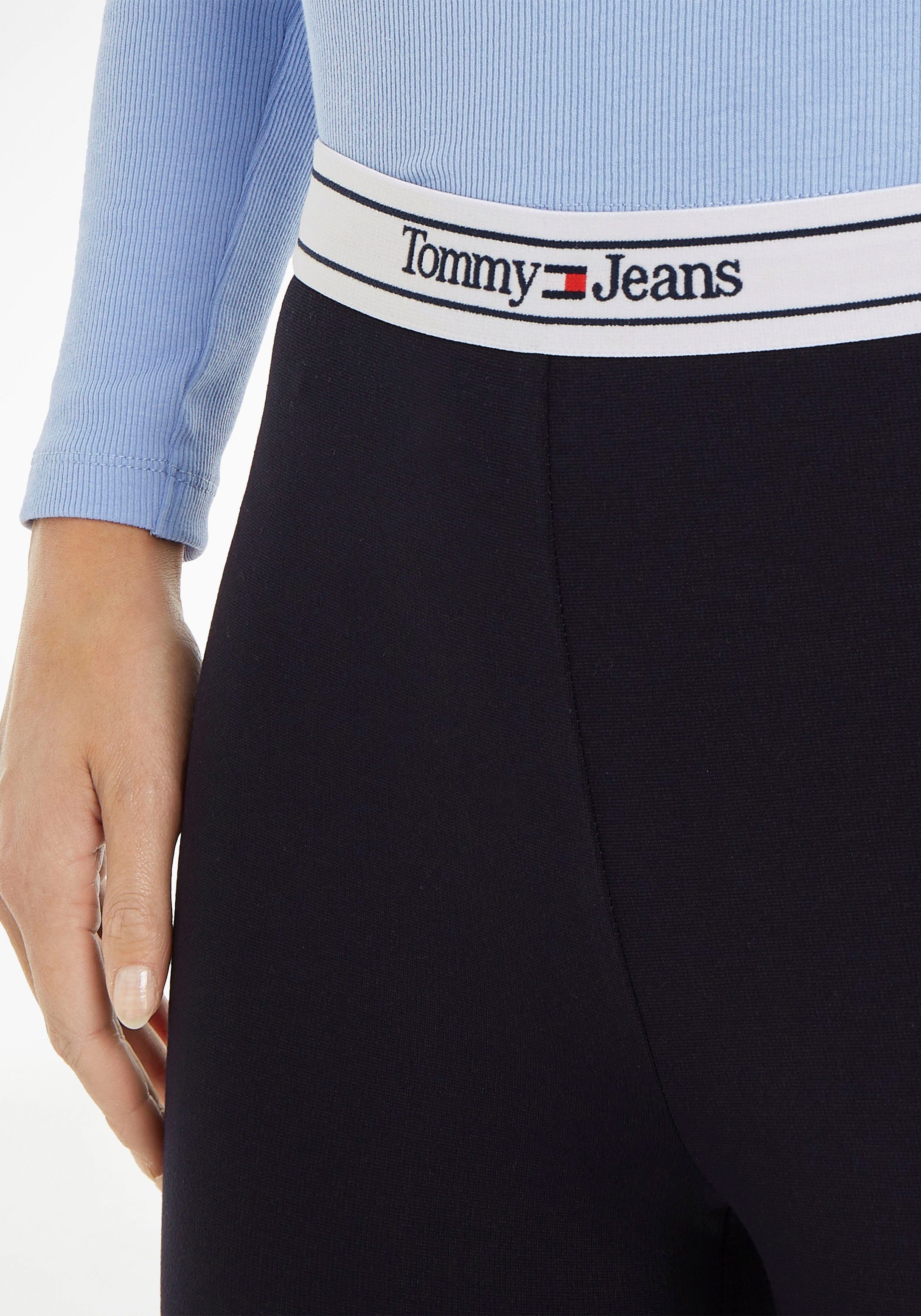 Tommy Jeans Leggings am mit Bund LEGGING Schriftzug FLARE Tommy TJW WB LOGO Jeans