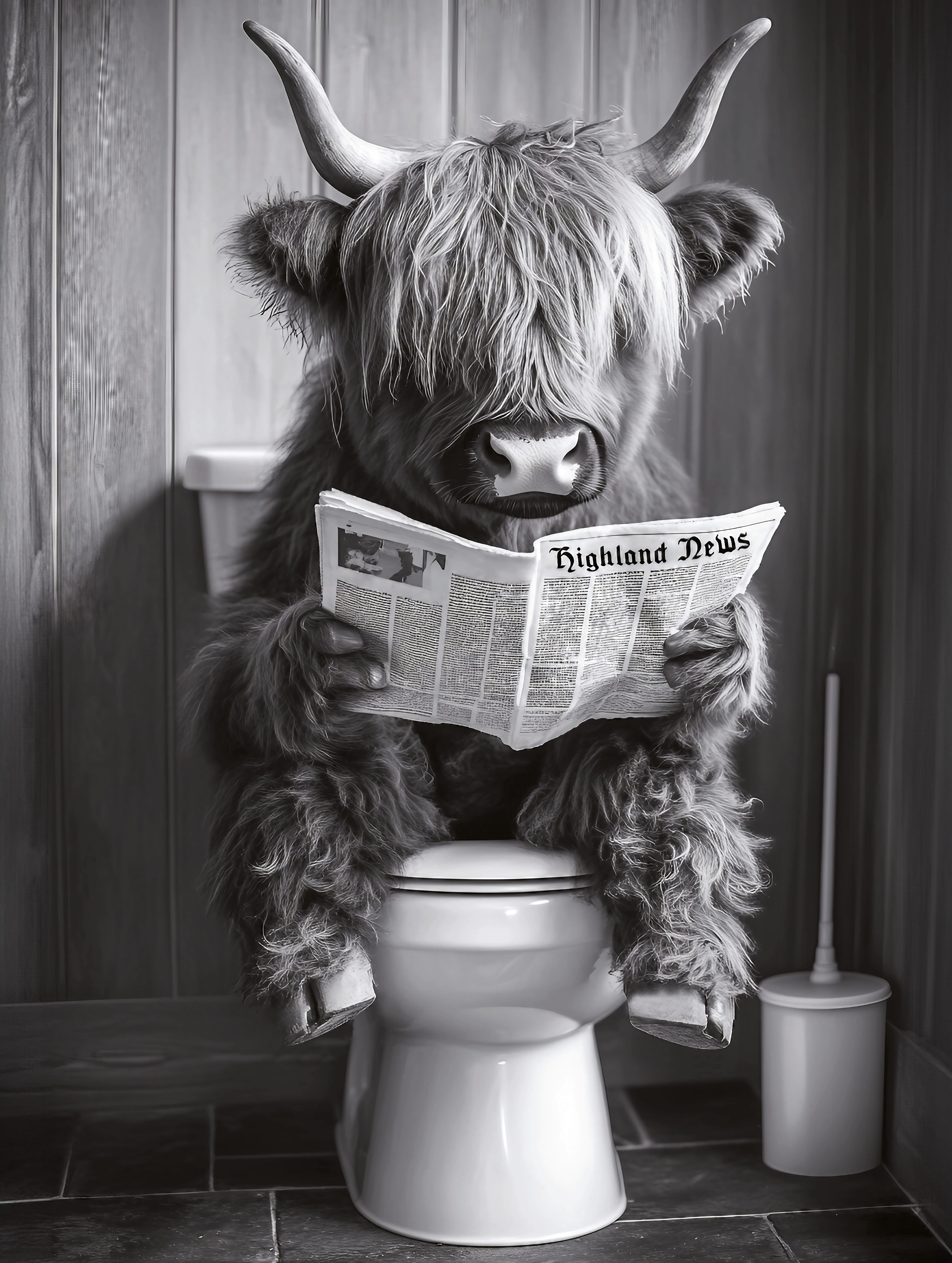 Bönninghoff Leinwandbild, Hochlandrind, Humor, Kuh, Kuhbilder, Kühe, Schwar günstig online kaufen