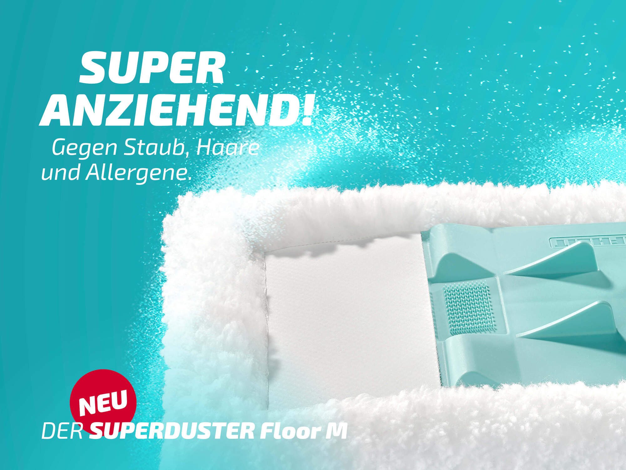 Leifheit Staubbezug SUPERDUSTER Floor M 2er Set Wischbezug (Mikrofaser, 16.0x39.0 cm, 2-tlg., langlebig, waschbar, kompatibel mit Größe XL Wischer)