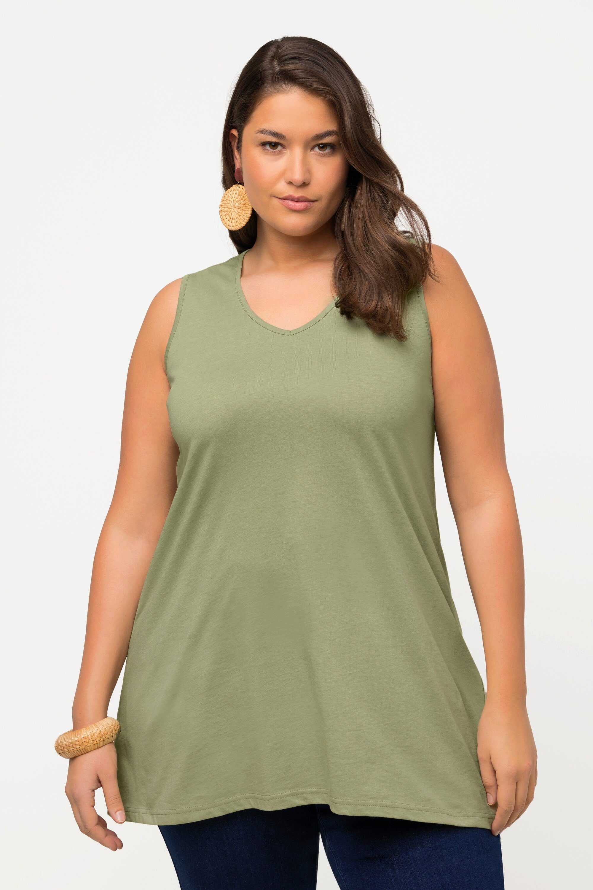 Ulla Popken Longshirt Longtop Naturfärbung A-Linie günstig online kaufen