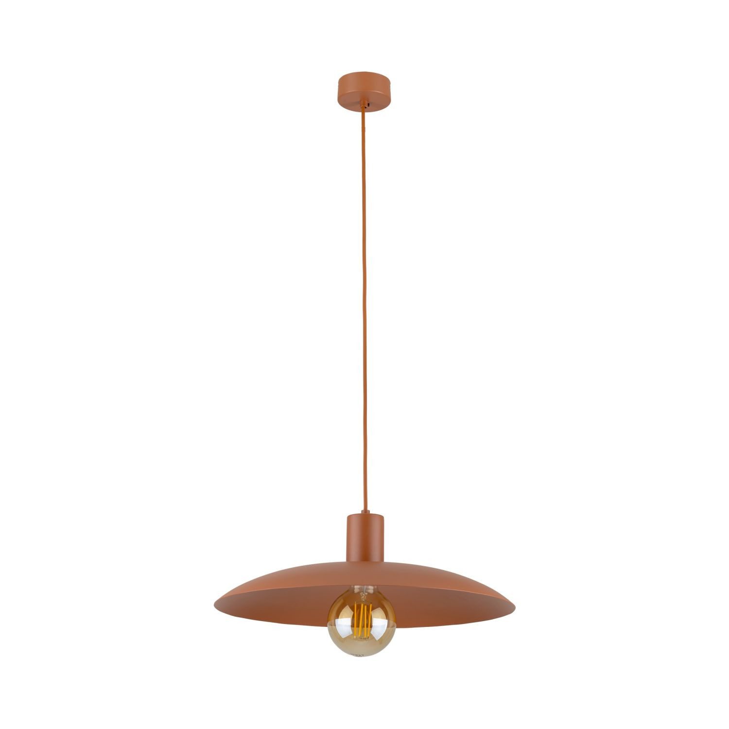 Licht-Erlebnisse Pendelleuchte MARAPUR, ohne Leuchtmittel, Metall E27 rund D: 41 cm H: max. 150 cm Ziegelrot