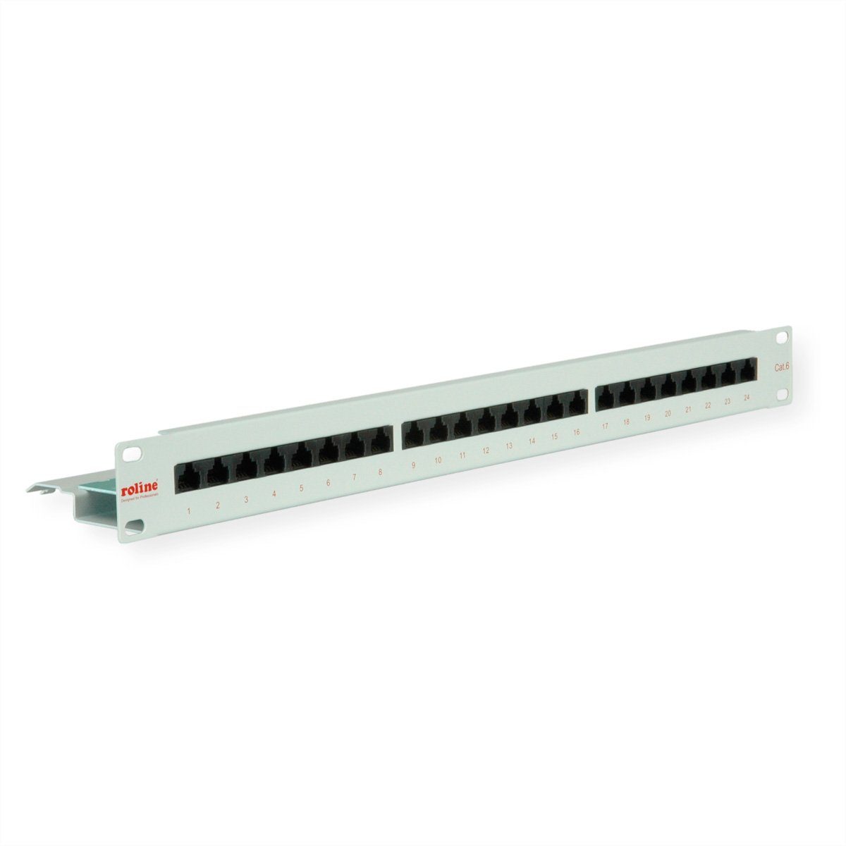 ROLINE Cat.6 (Class E) 19-Zoll-Patchpanel, 24P, ungeschirmt Netzwerk-Panel (bestückt, 24 Ports)