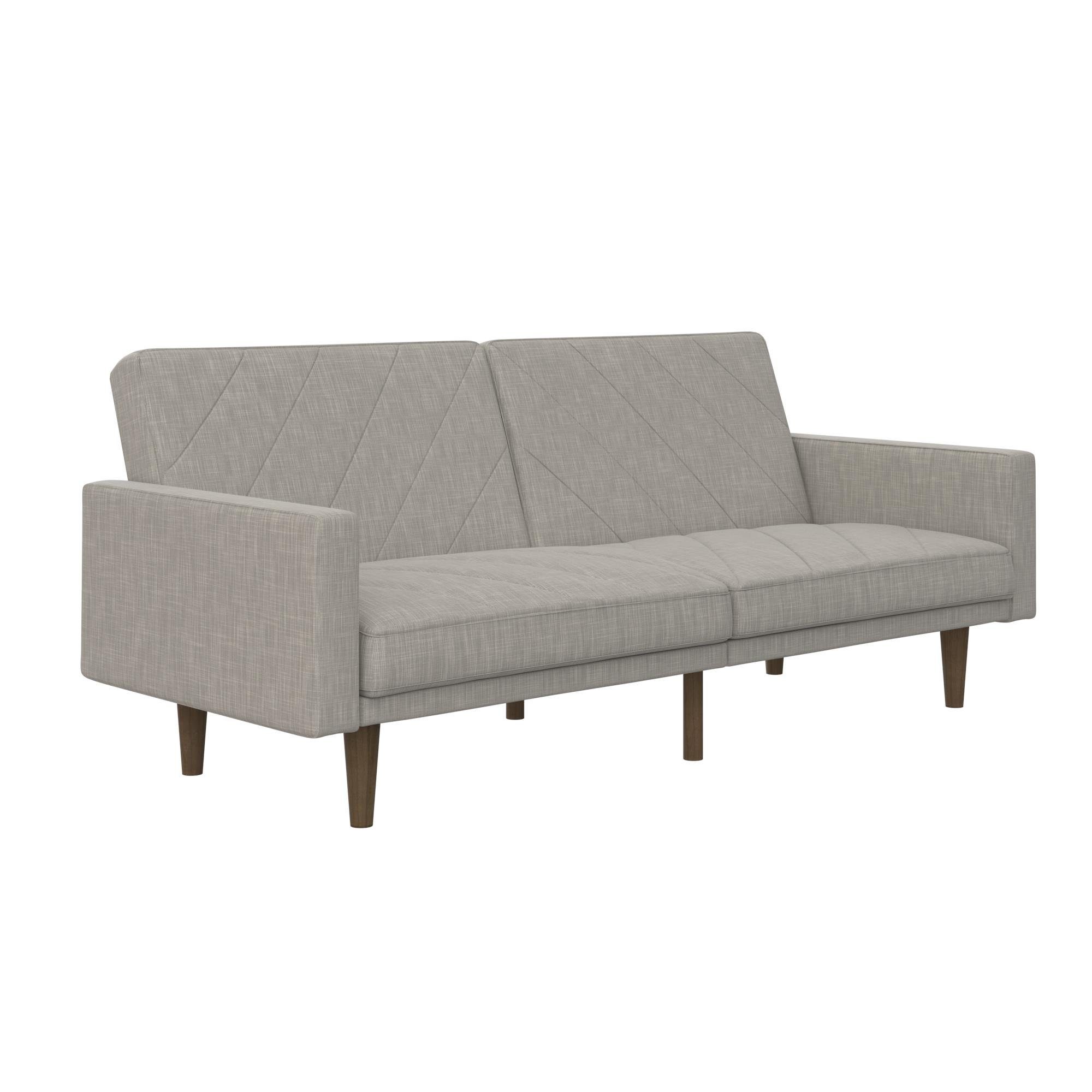 Bezug Breite Füße aus Massivholz, Leinenstoff, Schlafsofa 199 loft24 cm hellgrau aus Paxson,