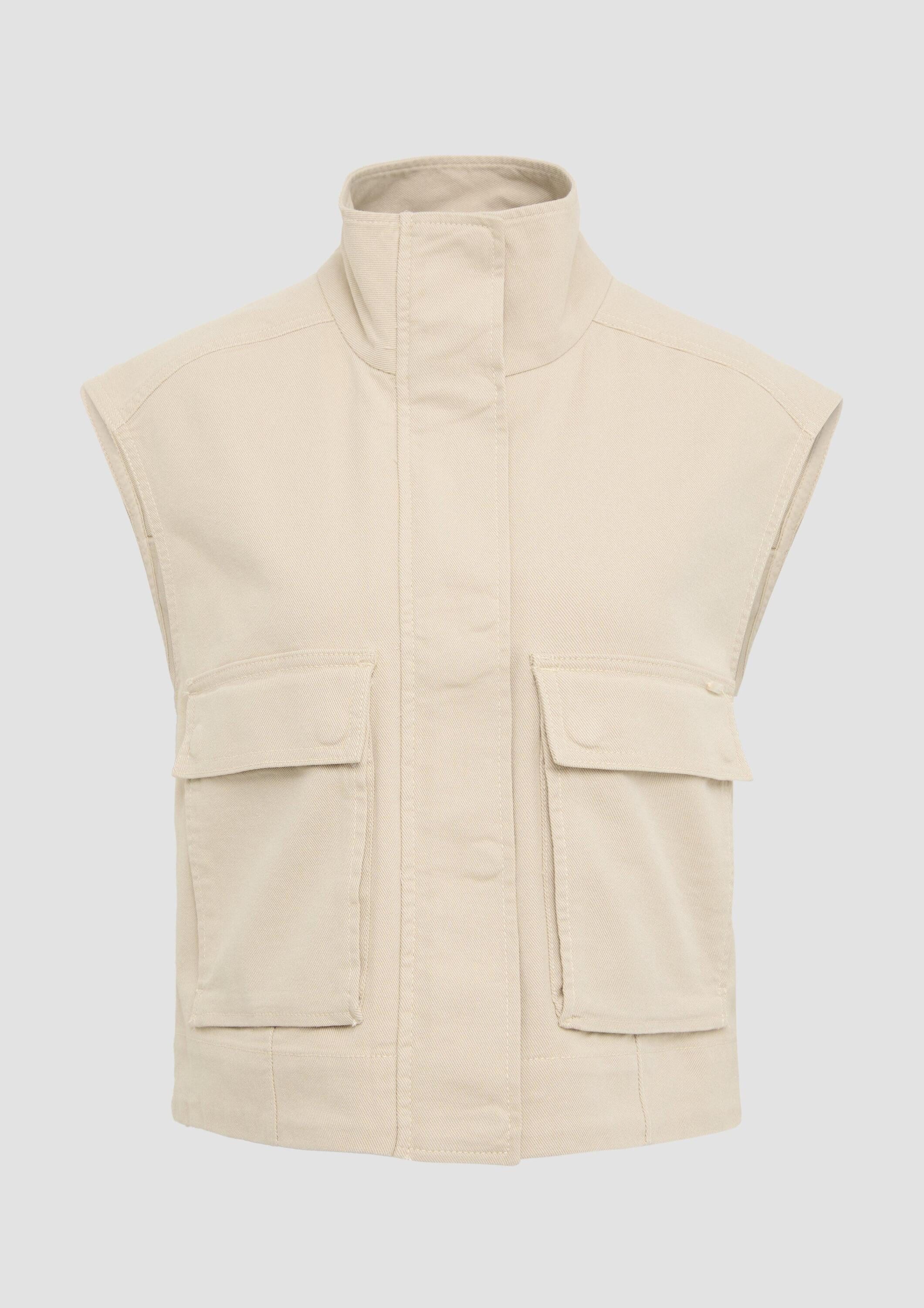 s.Oliver Funktionsweste Indoor-Weste Twill-Weste im Relaxed Fit mit Stehkragen