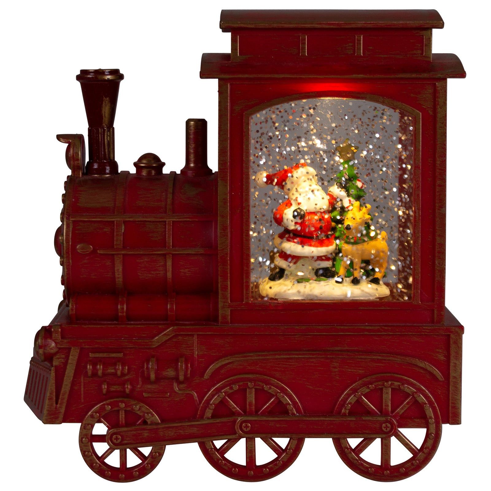 LED Laterne schneiender Weihnachtszug 17 cm, Weihnachtsdeko
