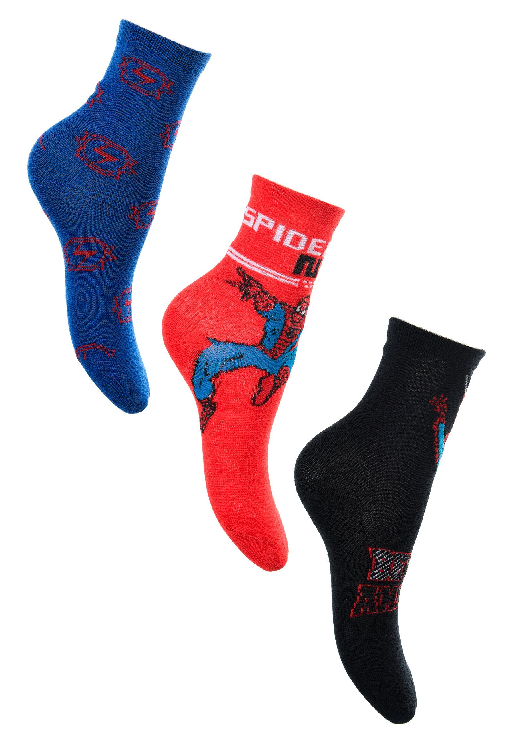 Strümpfe Kinder Socken (3-Paar) Spiderman Jungen Socken