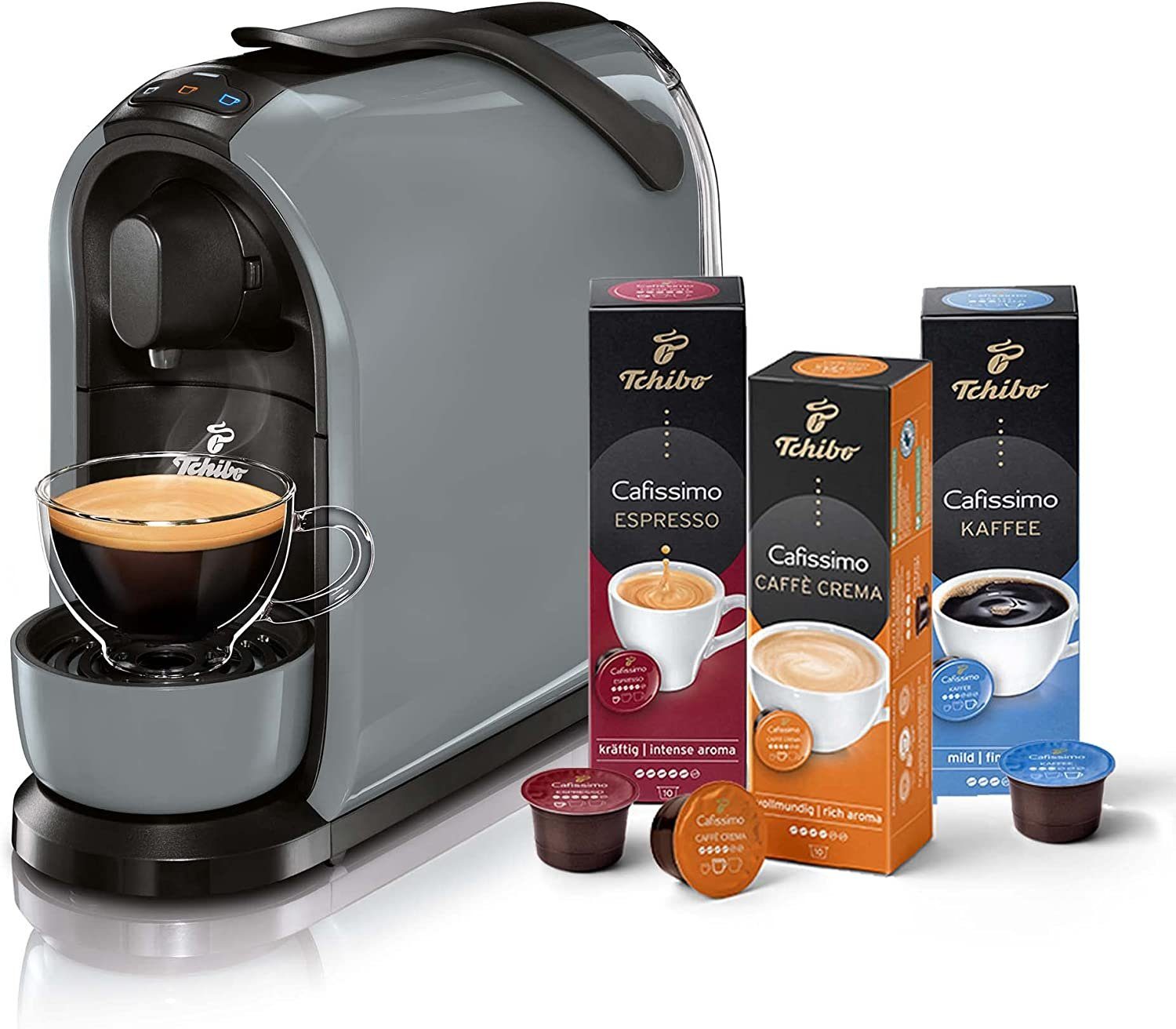 Passen Nespresso Kapseln In Tchibo Cafissimo Tchibo Kapsel-/Kaffeepadmaschine Tchibo Cafissimo PURE grau + 30