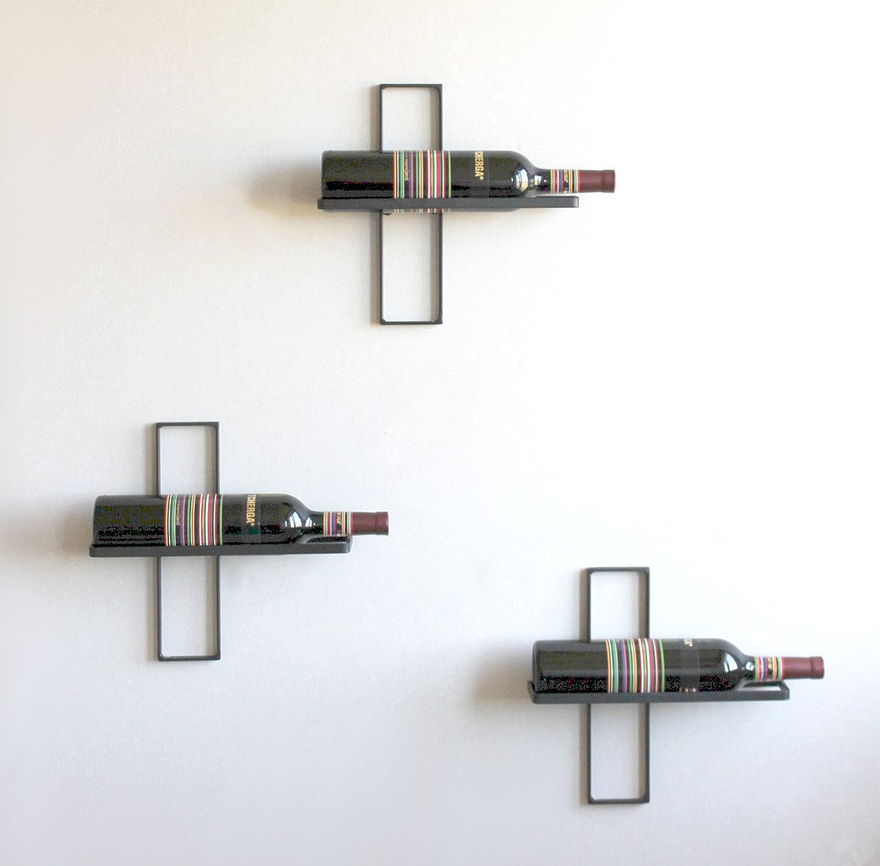 DanDiBo Weinregal D3 aus Metall Flaschenständer 3er Set Wandregal Flaschenregal Regal