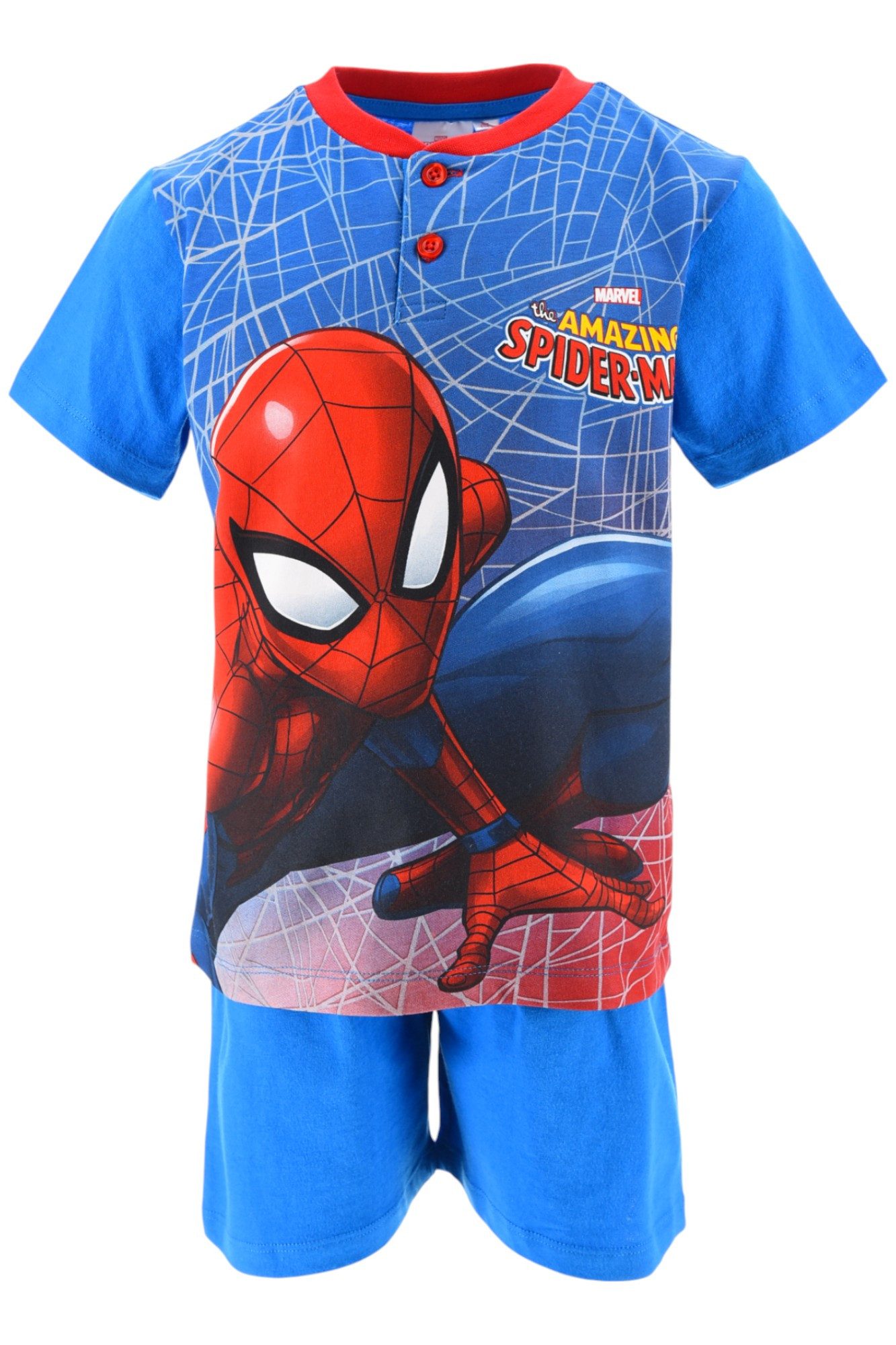 Spiderman Schlafanzug Marvel in Geschenkverpackung (2 tlg) Pyjama Set kurz - Jungen Shorty Gr. 98-128 cm
