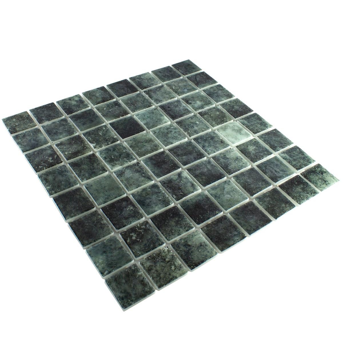 Mosafil Mosaikfliesen Glas Schwimmbad Pool Mosaik Fliesen Baltic 38x38 mm, Glas 31.600x31.600, schwarz, Punktverklebt - Frostsicher - Wasserdicht - Wasserfest - Rutschfest