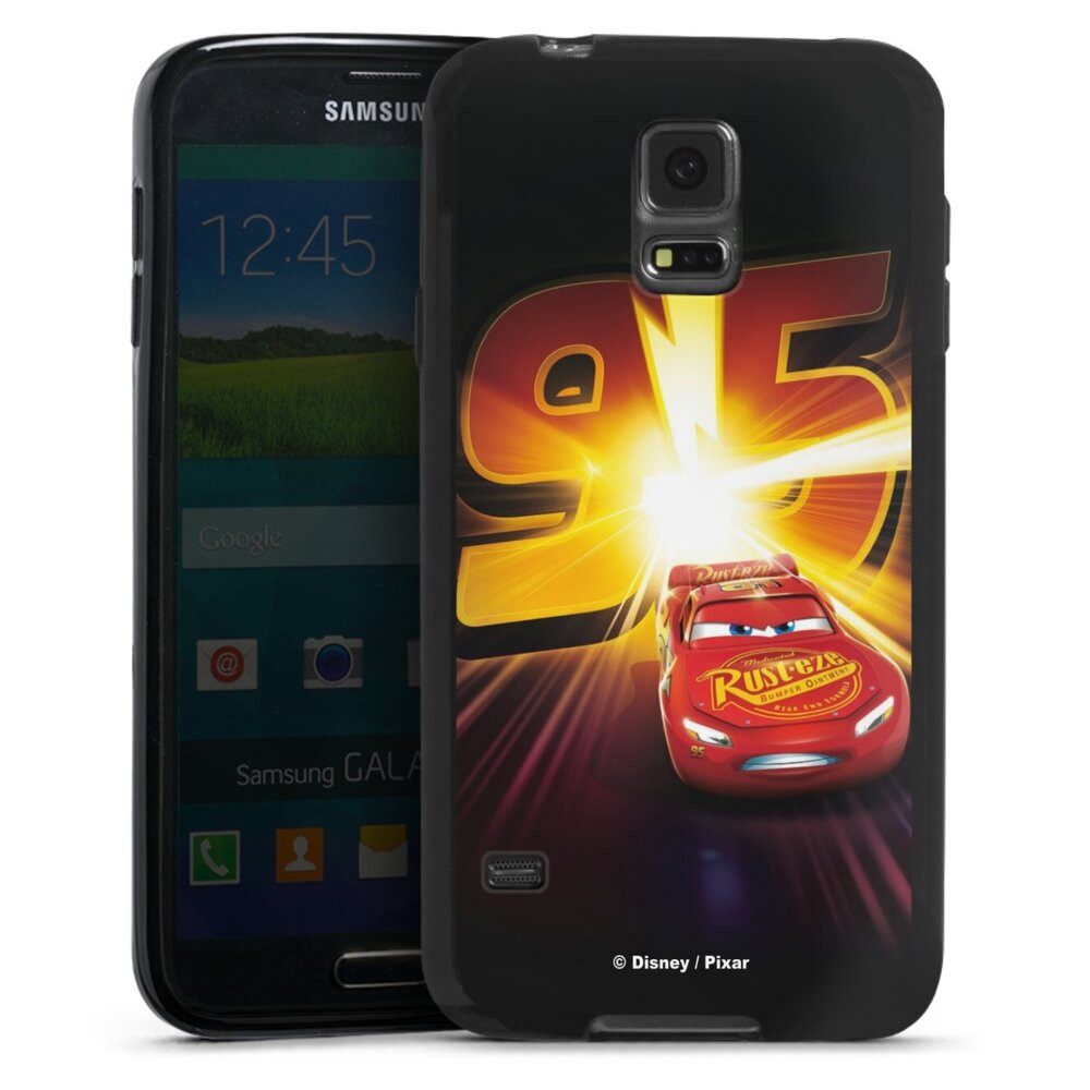 DeinDesign Handyhülle Offizielles Lizenzprodukt Cars Lightning Mcqueen 95 Cars3 Lightning 95, Samsung Galaxy S5 Silikon Hülle Bumper Case Handy Schutzhülle