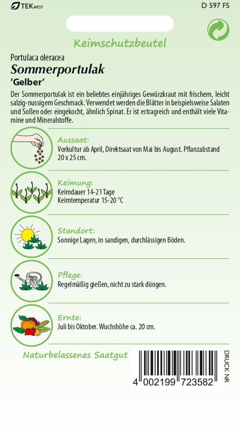 SAMEN PFANN Kräutersamen Sommerportulak, Gelber - Kräuter-Samen Gewürz Saat günstig online kaufen